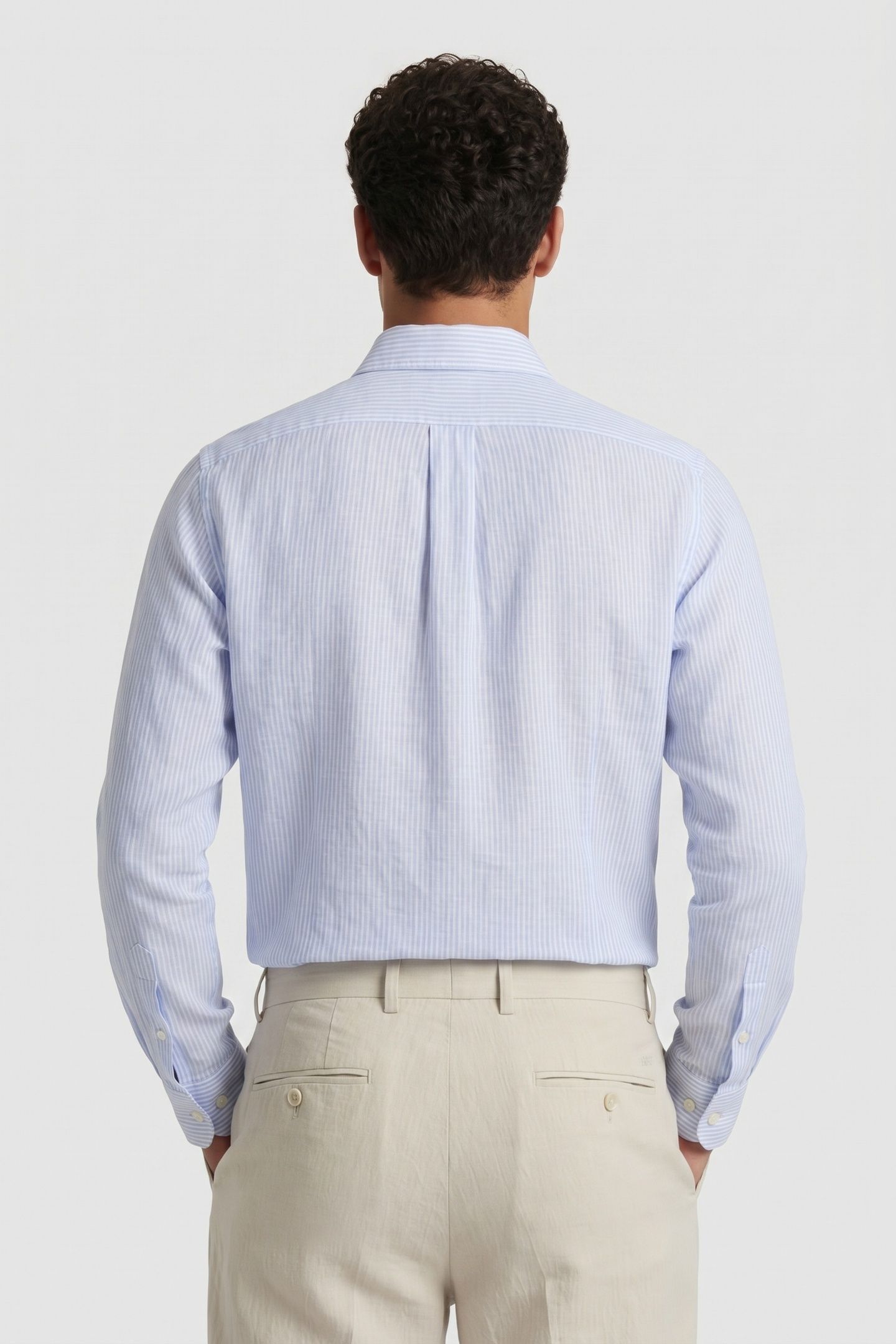 CLASSIC COLLAR SHIRT LINEN LIGHT BLUE 2