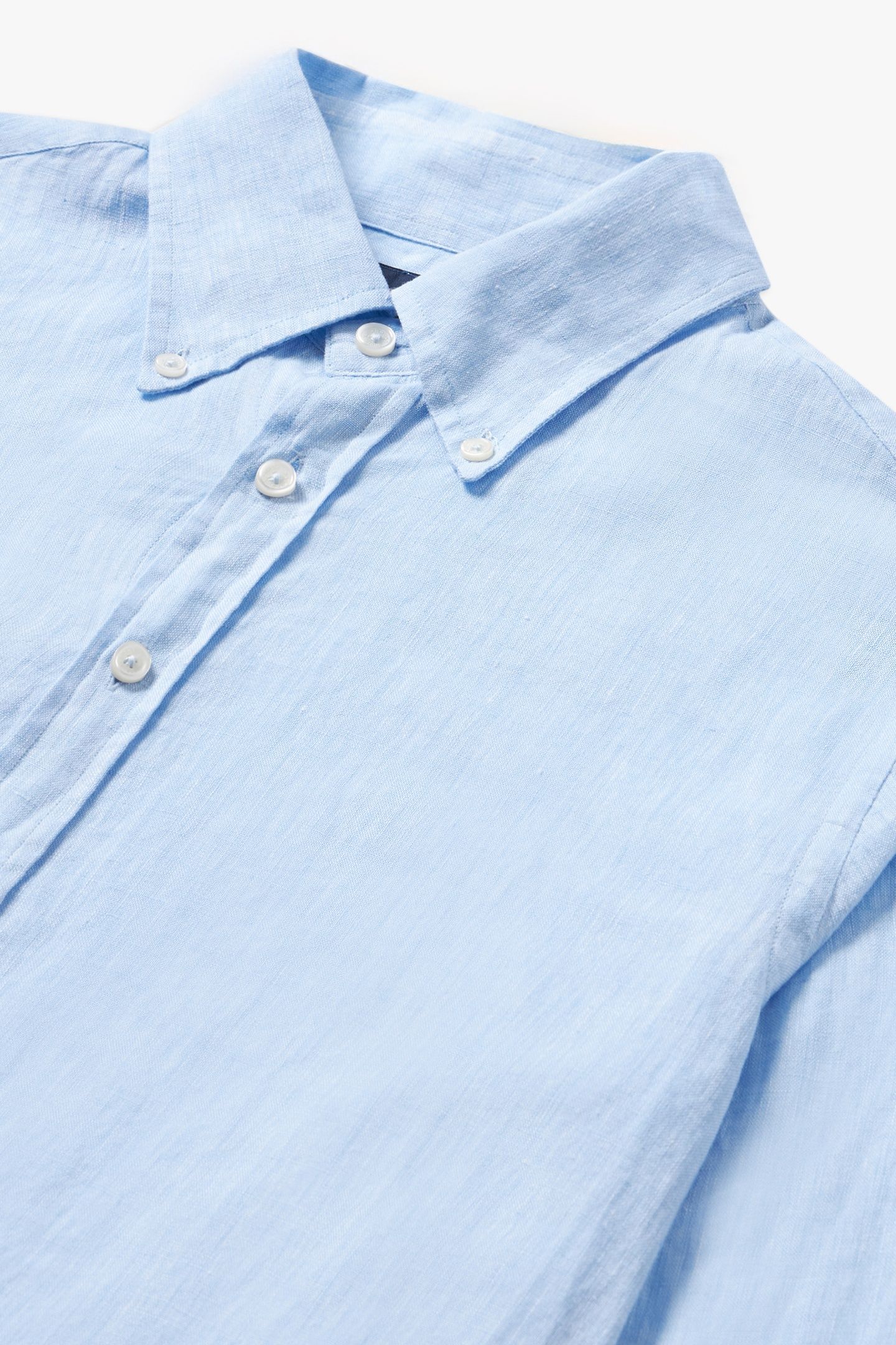 BUTTON DOWN SHIRT LINEN LIGHT BLUE 4