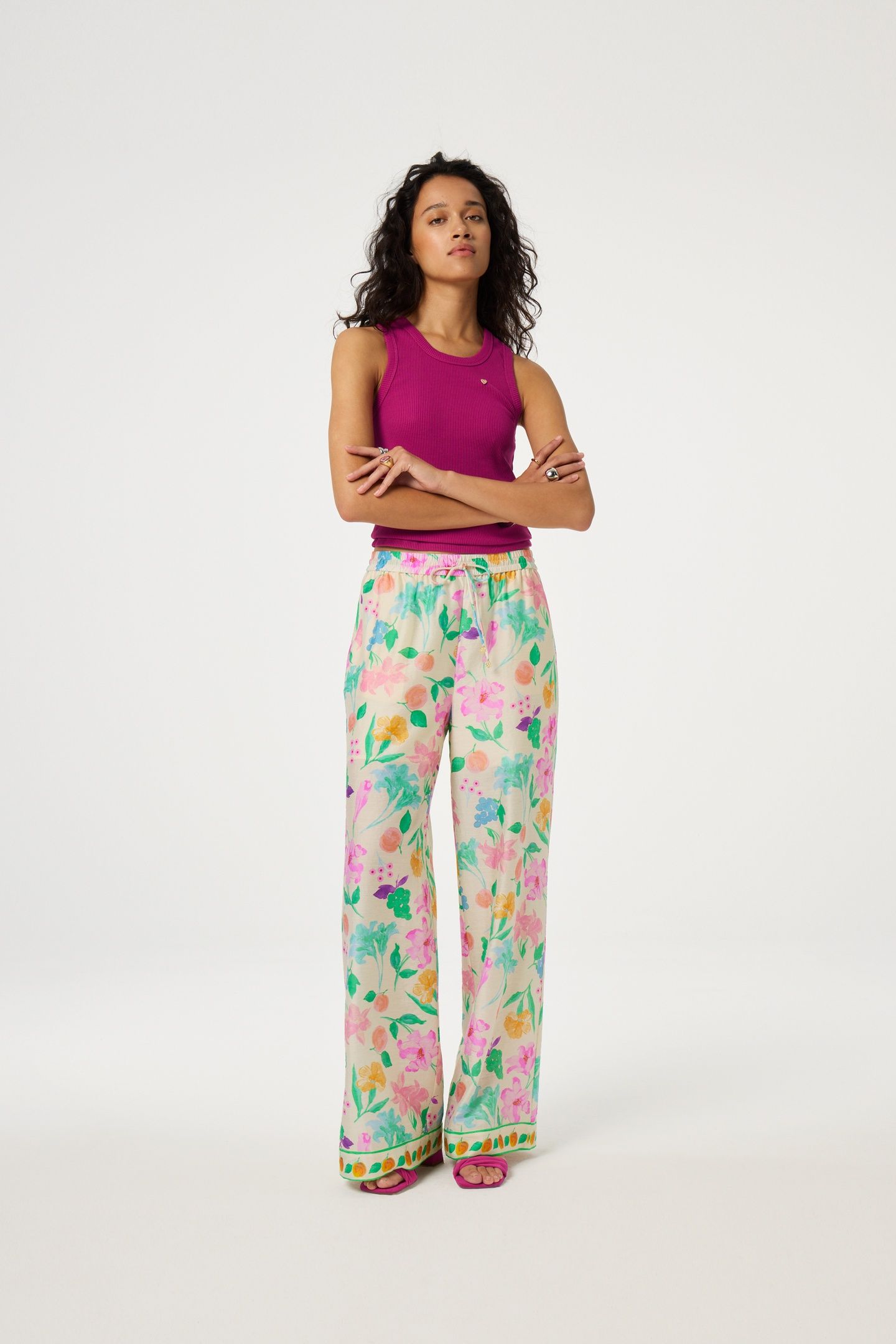 BRENT TROUSERS WARM WHITE/GREEN GLO 1