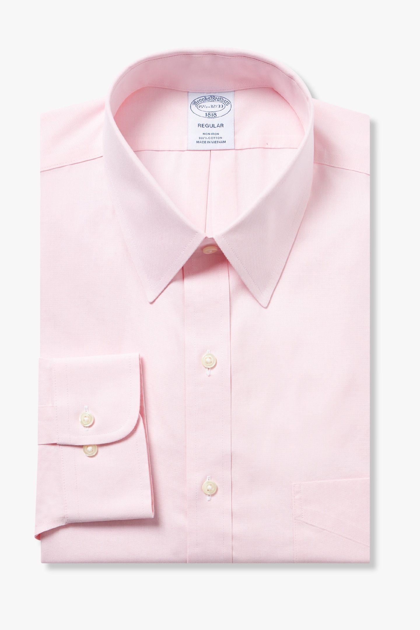NON-IRON REGULAR SOLID SHIRT MEDIUM PINK 2