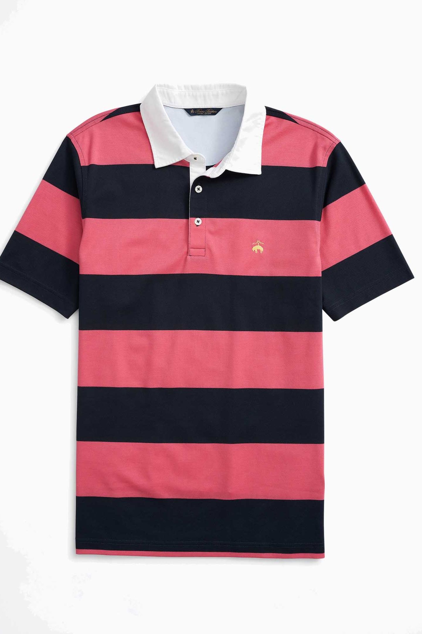 SLIM-FIT RUGBY STRIPE STRETCH PIQUE POLO SHIRT DARK PINK 4