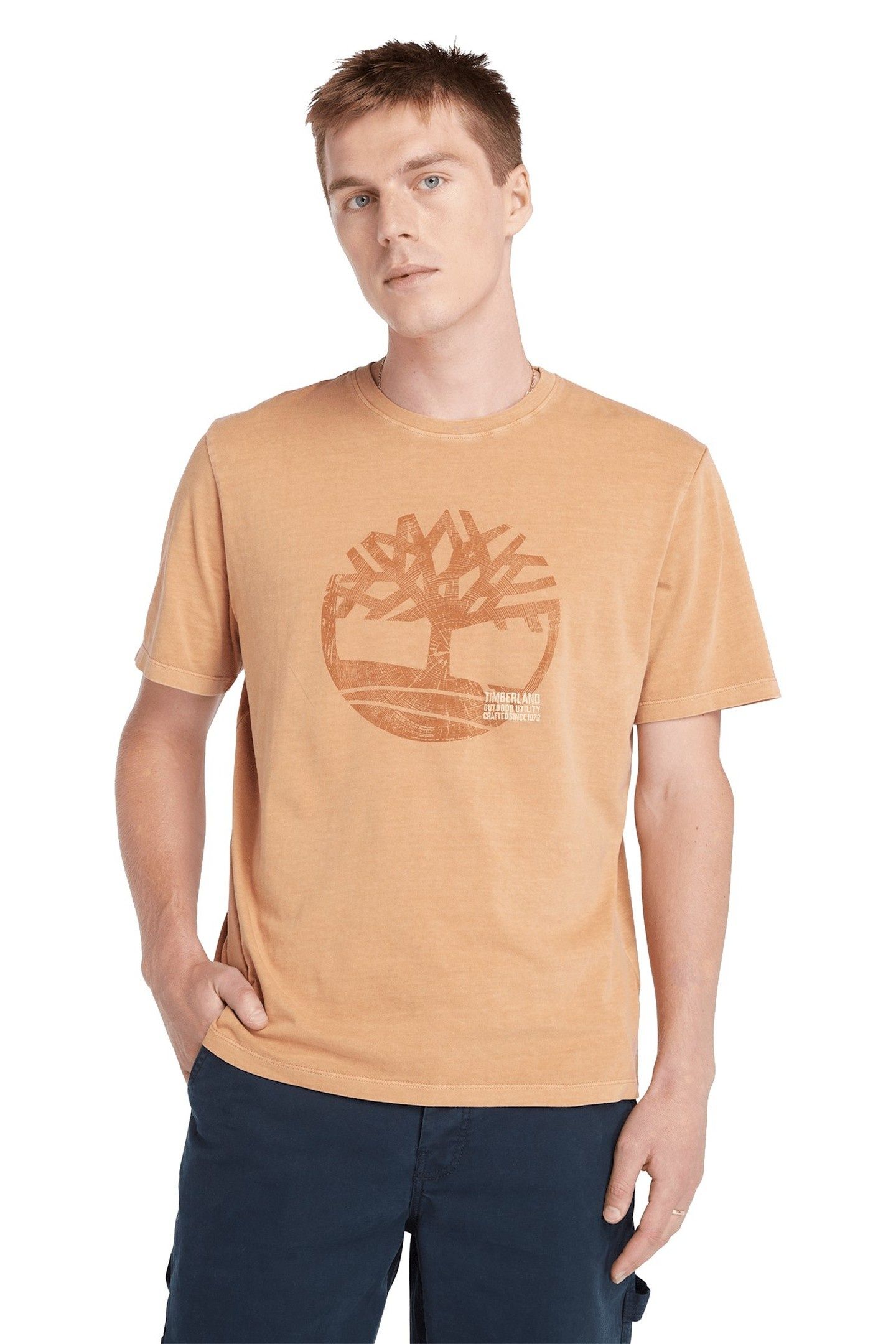 GARMENT DYE LOGO GRAPHIC TEE WHEAT BOOT 1