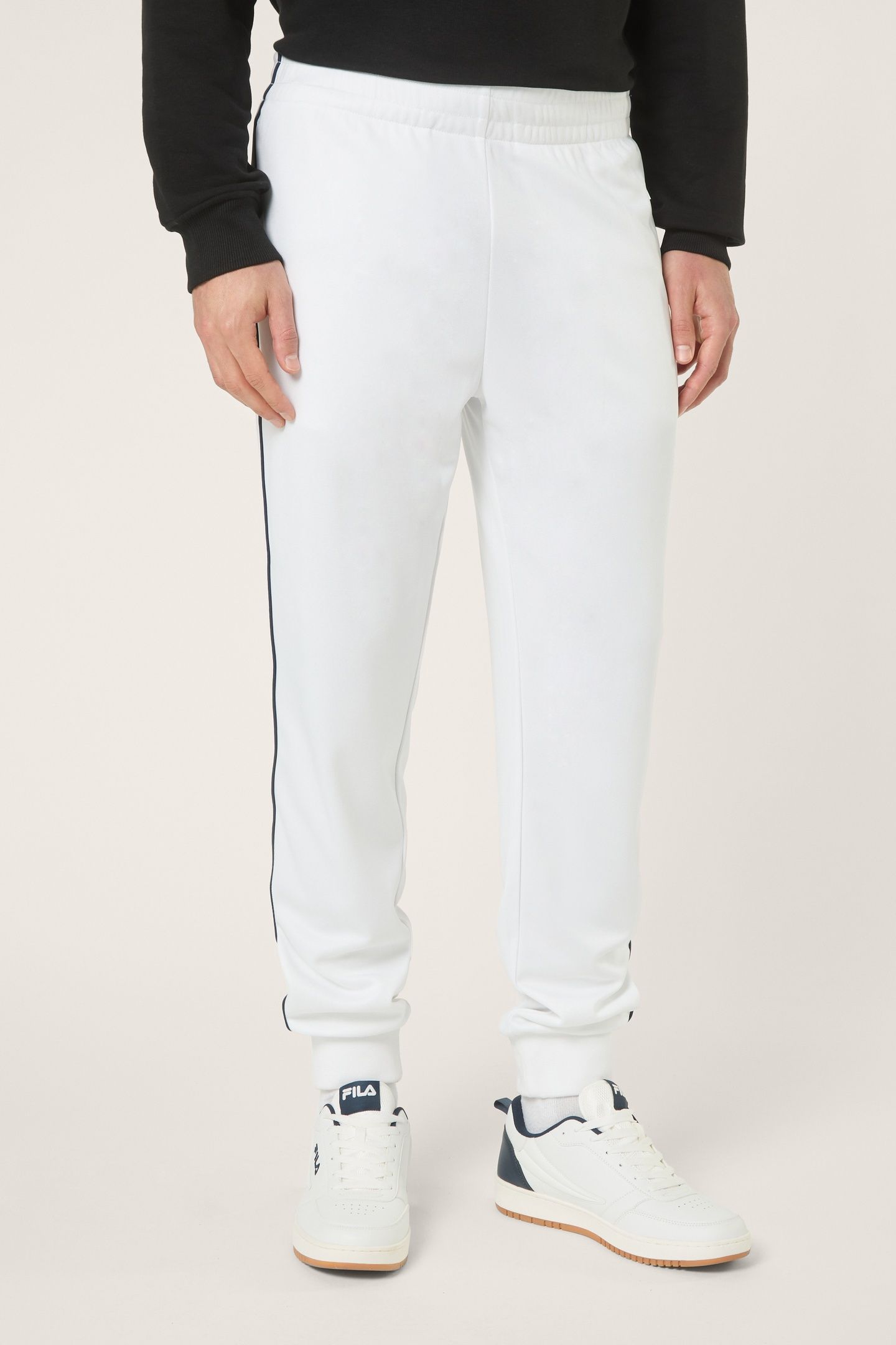 SAGANO REGULAR TRACK PANTS BRIGHT WHITE-BLACK IRIS 1