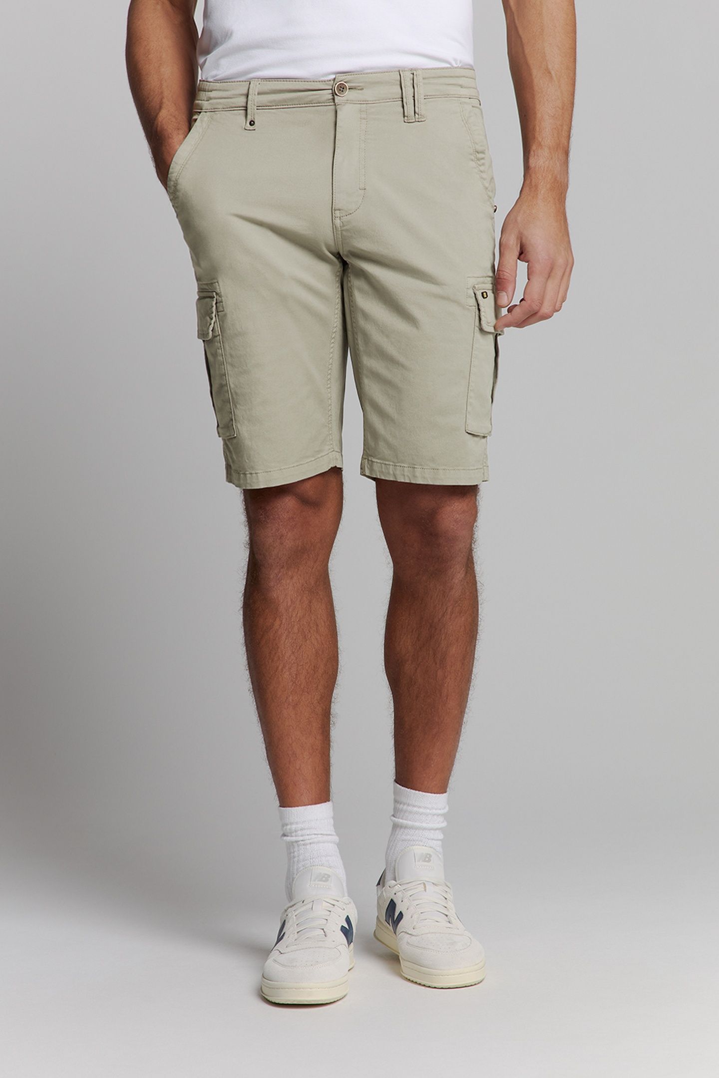 SHORT CARGO GARMENT DYED + STONE WASHED STRETCH LIGHT ARMY 2
