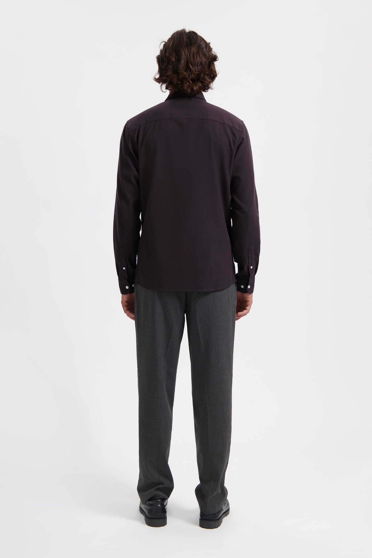 WAL – JAMES BRUSHED TWILL REGULAR SHIRT AUBERGINE 3