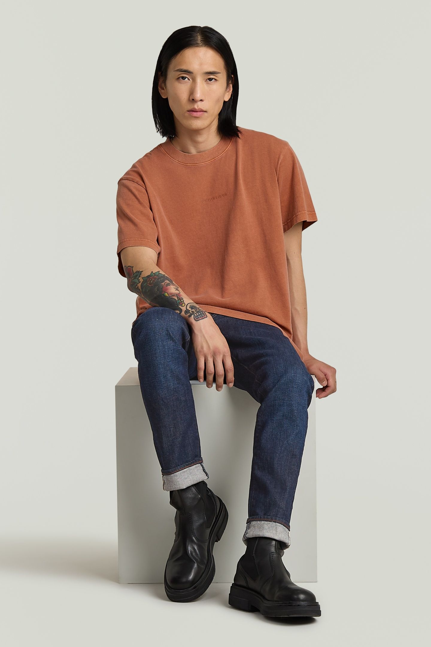 OVERDYED CENTER CHEST LOOSE R T RED 4