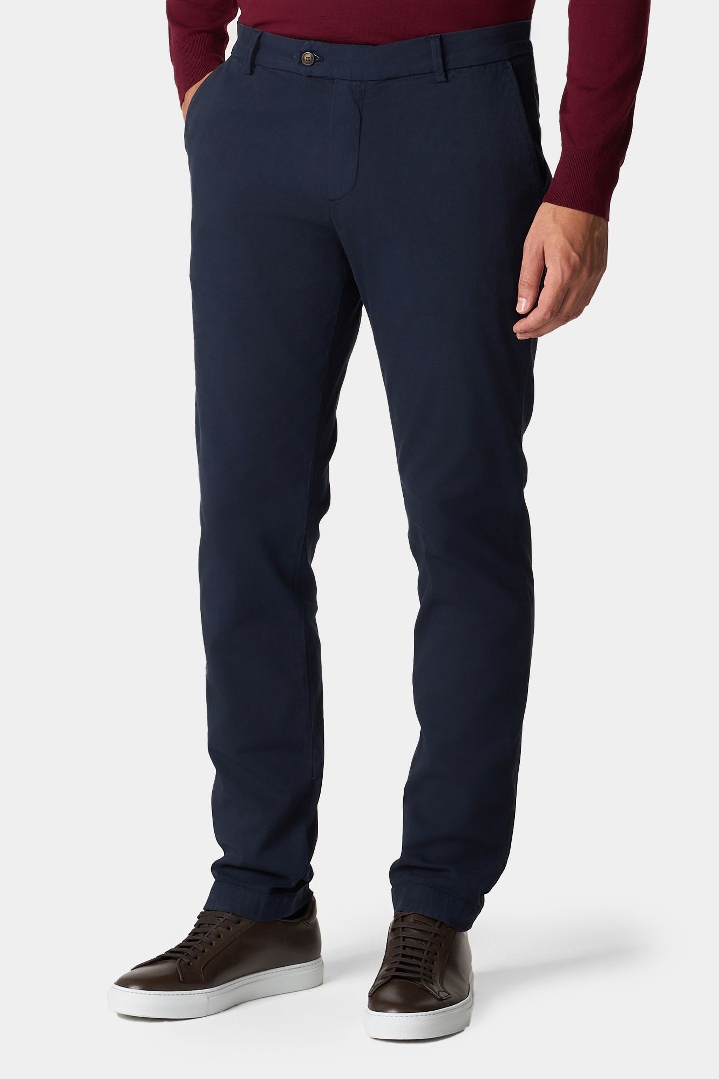 SLIM FIT WOVEN STRETCH COTTON CHINOS NAVY 1