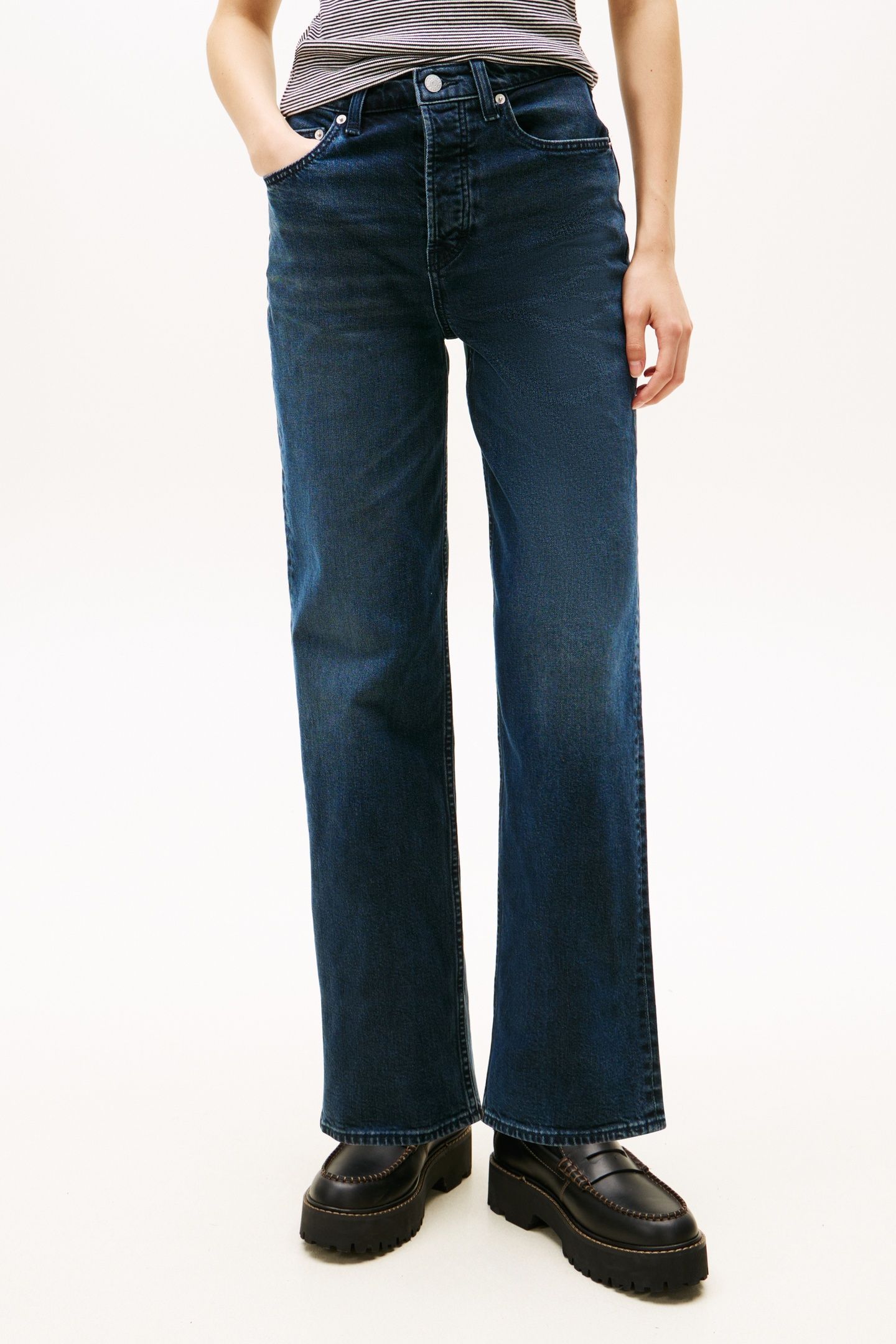 LAYLA SLIM STRAIGHT JEANS DENIM BLUE BLACK 2