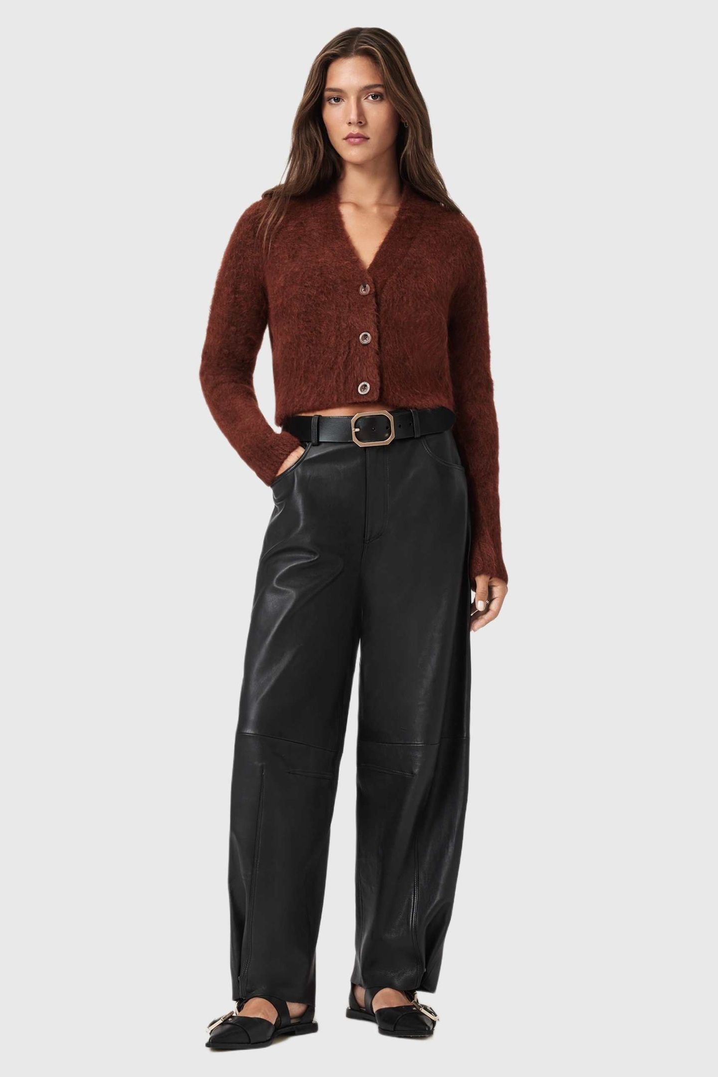 RUBI WICK CARDIGAN CHESTNUT BROWN 2