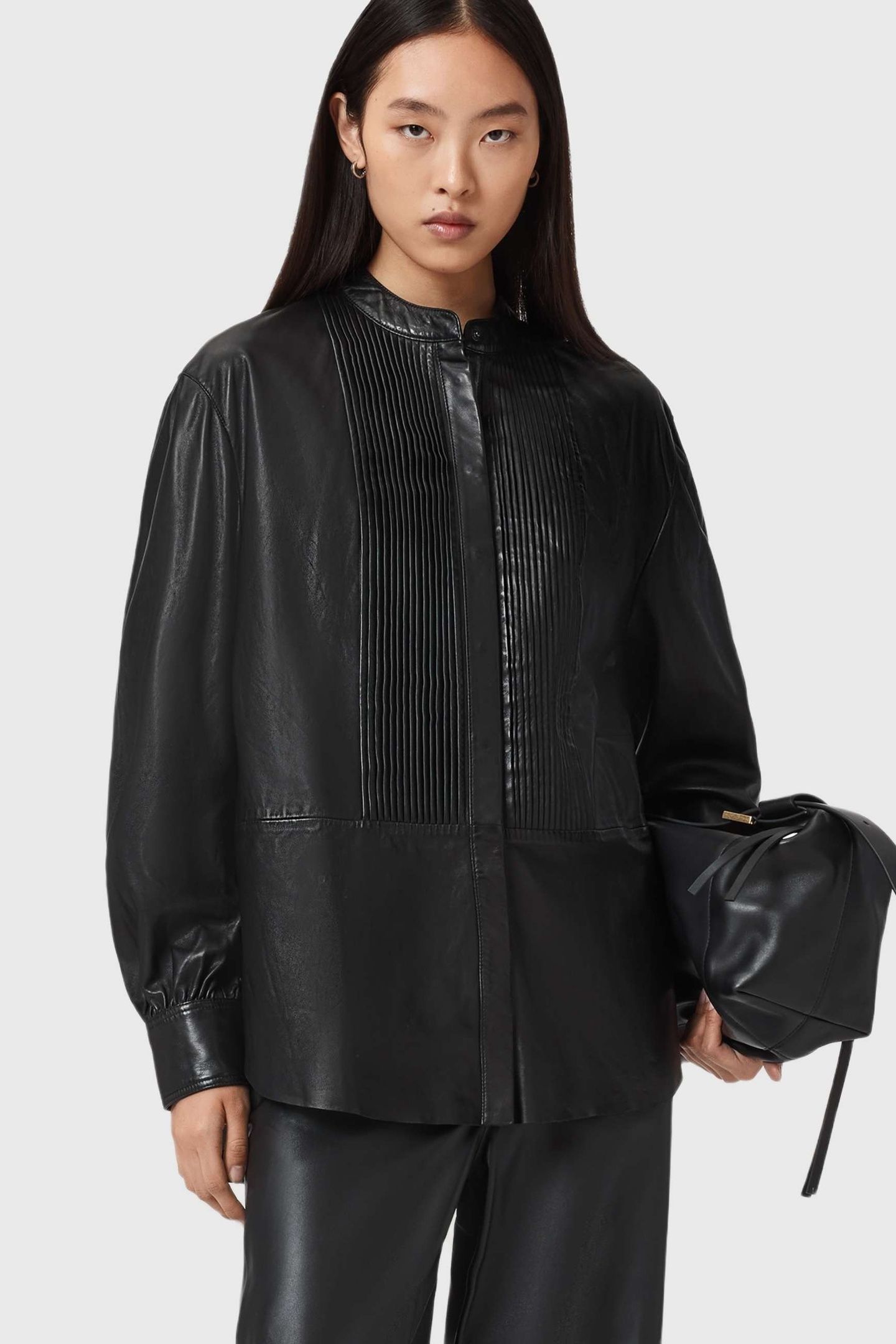 SARA PLEAT SHIRT BLACK 3