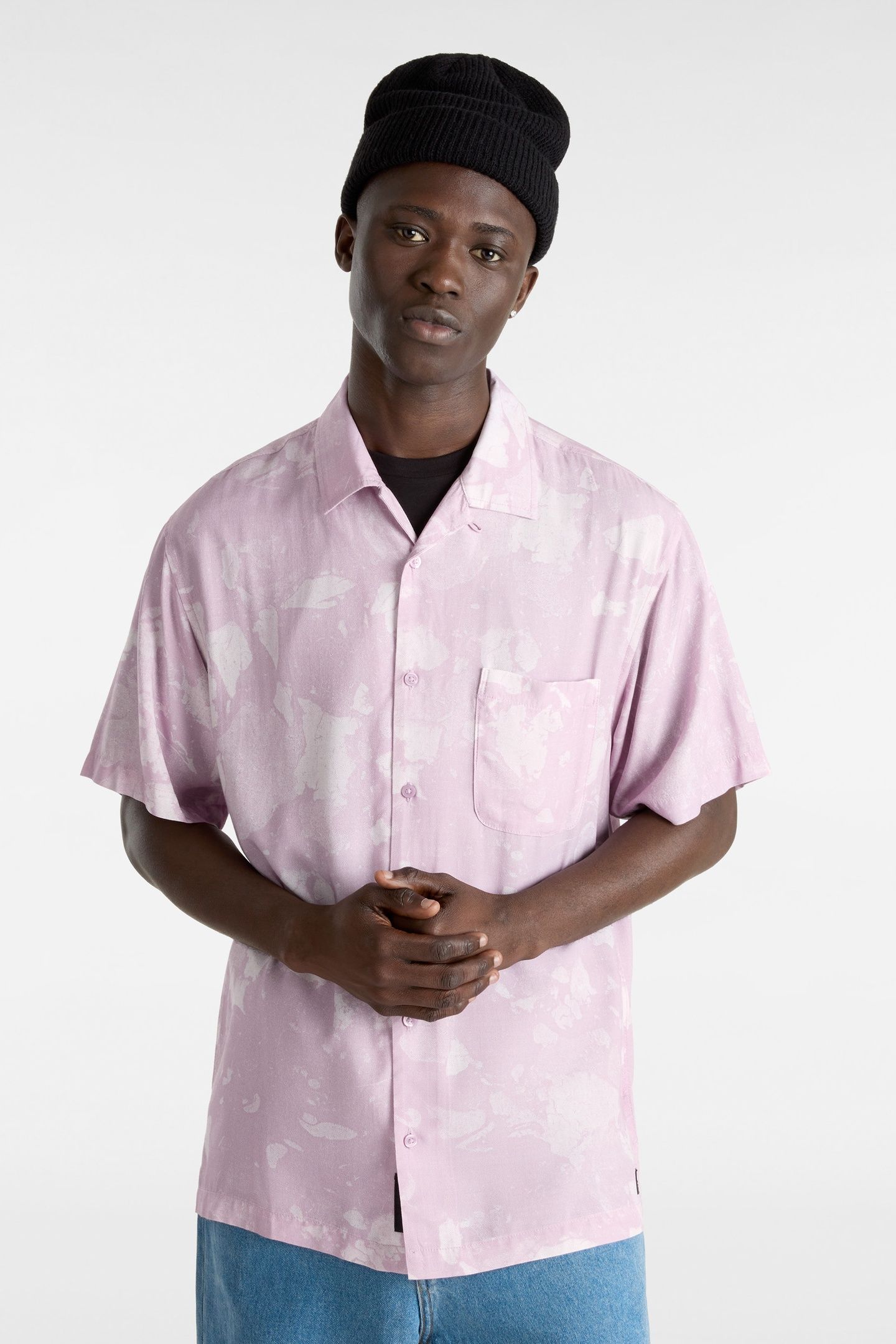VANS CAMP LOOSE COLLAR SS WOVEN LAVENDER/MARSHMALLOW 1