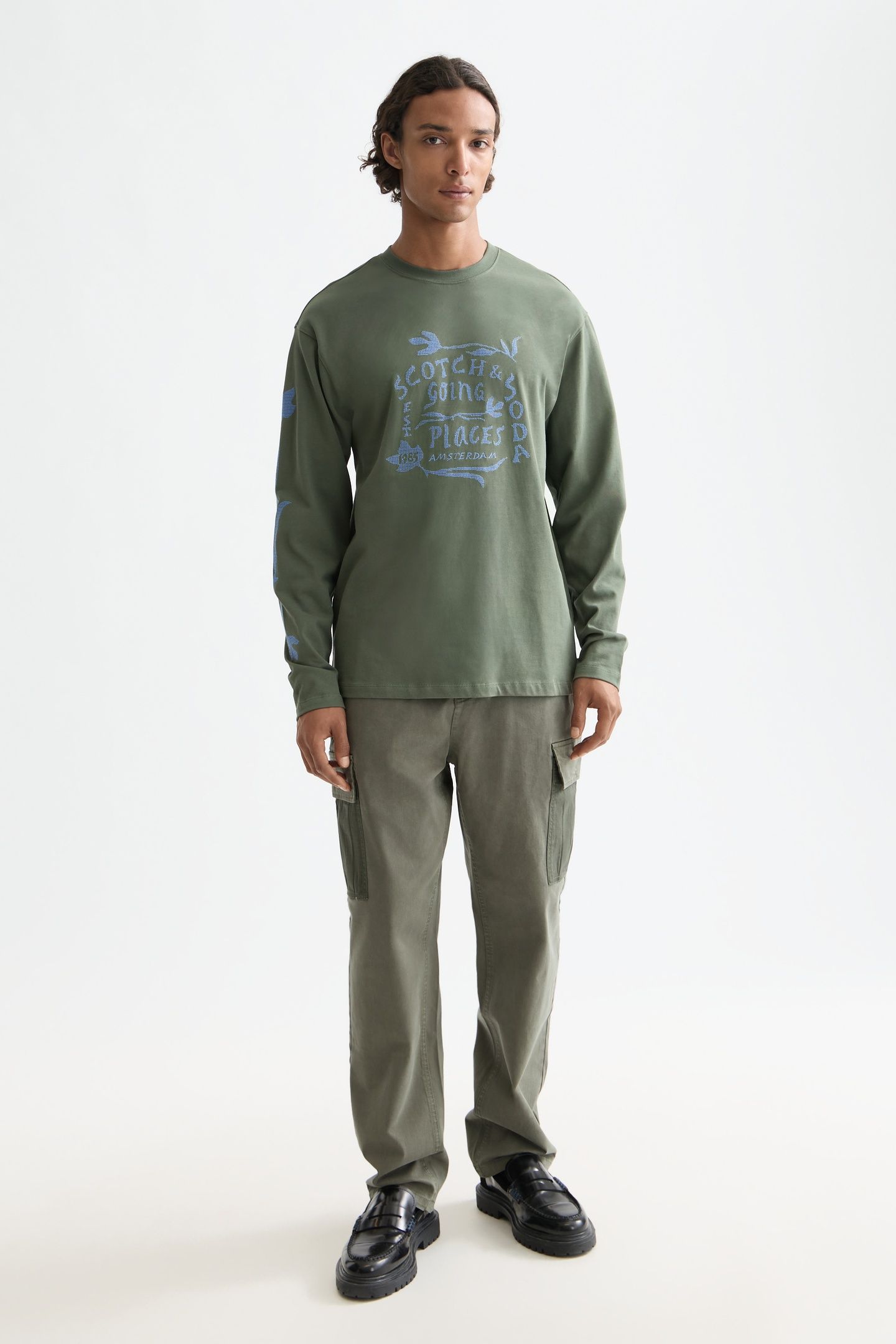 RELAXED FIT ARTWORK T-SHIRT LS THYME 3