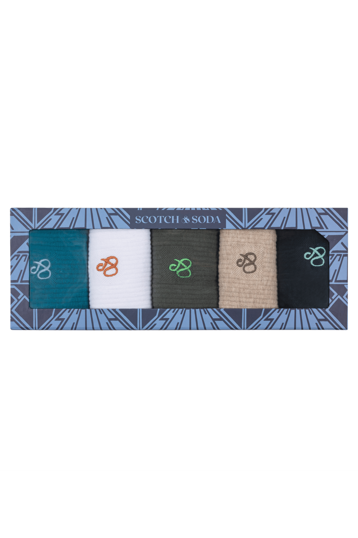 5PK MENS 1/2 TERRY COTTON BLEND GIFT SET BOX MEDIUM GREEN 3