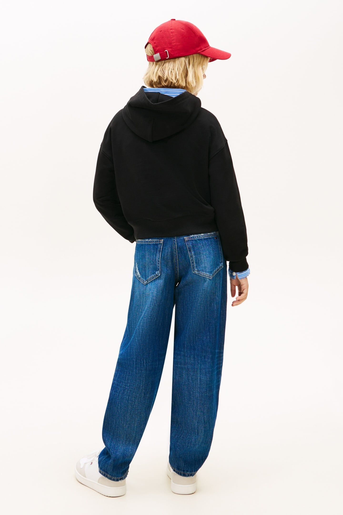 GIRLS TONAL FLAG HOODIE BLACK 3