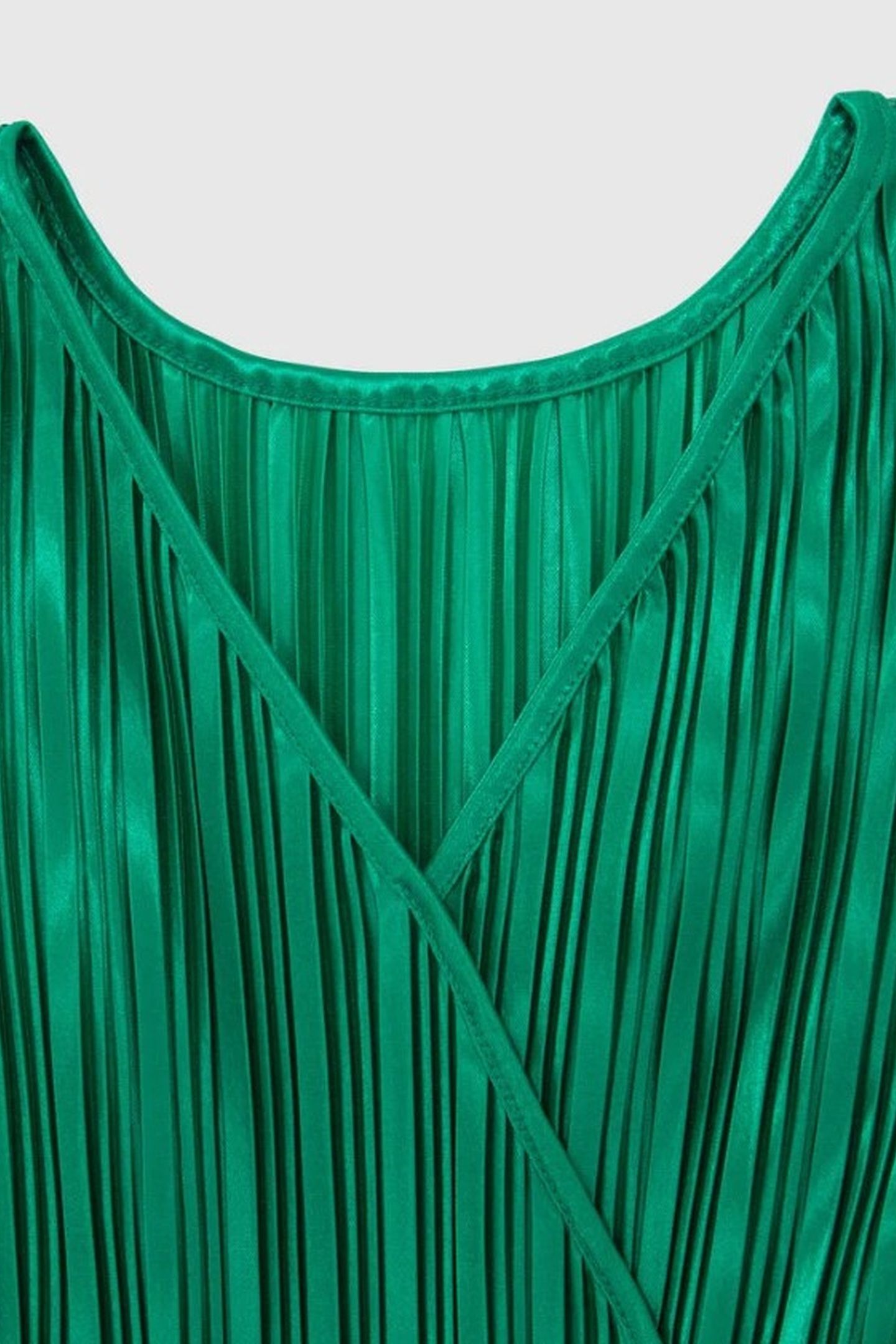 GIRLS’ GREEN PLEATED LONG DRESS 5