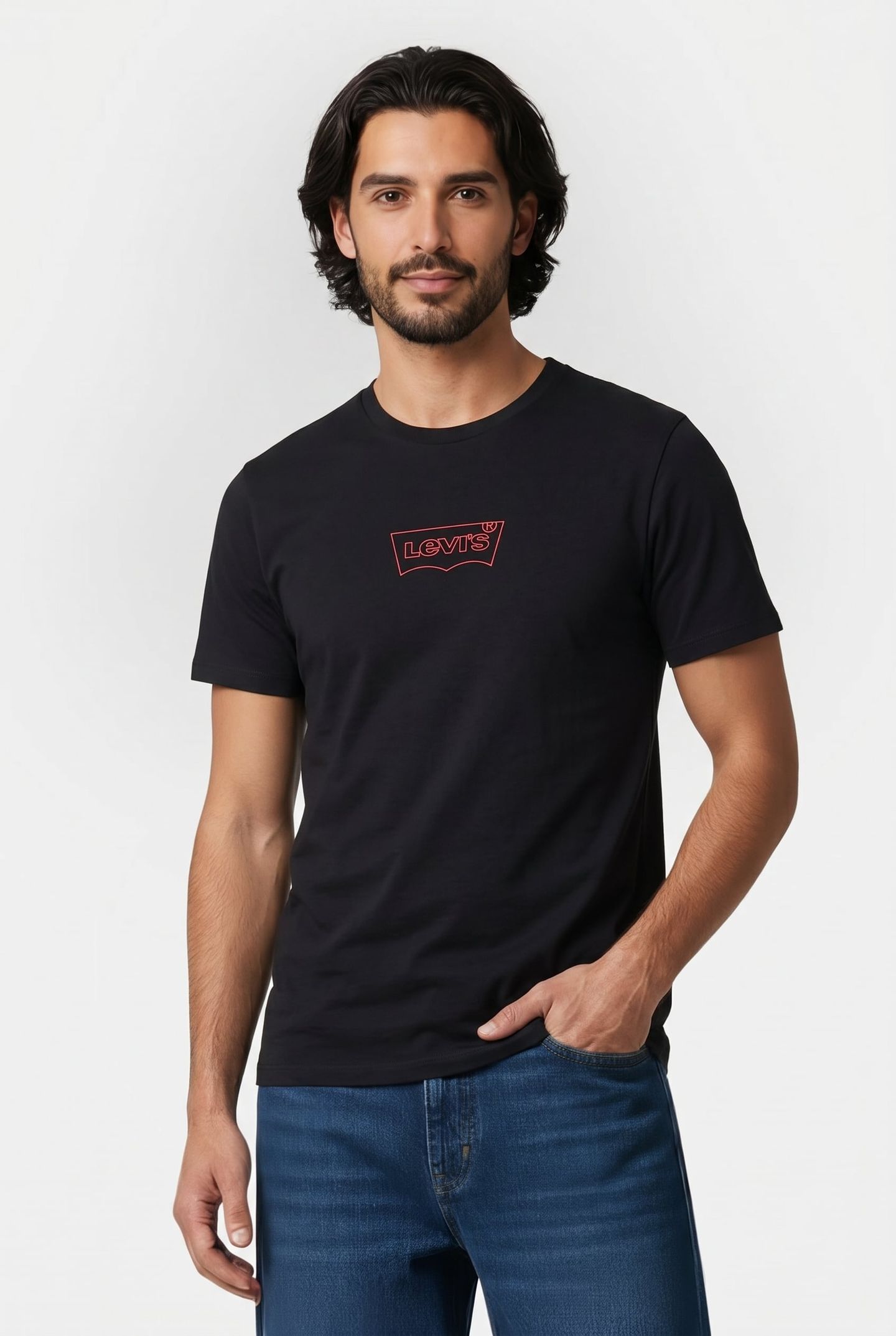 LSEGRAPHIC CREWNECK TE OUTLINE BW RED L 1