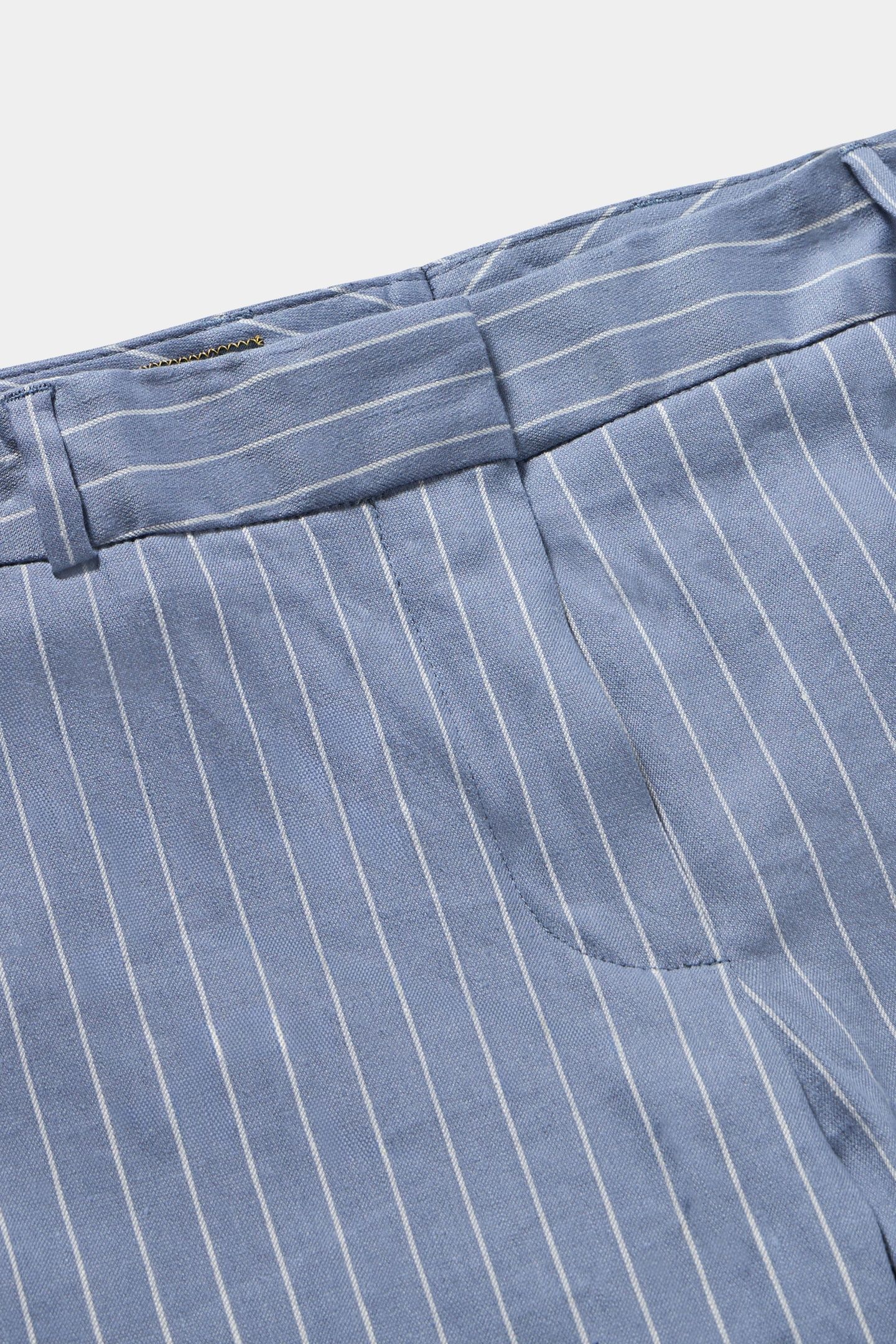PINSTRIPE LINEN BLEND TROUSERS LIGHT BLUE 7