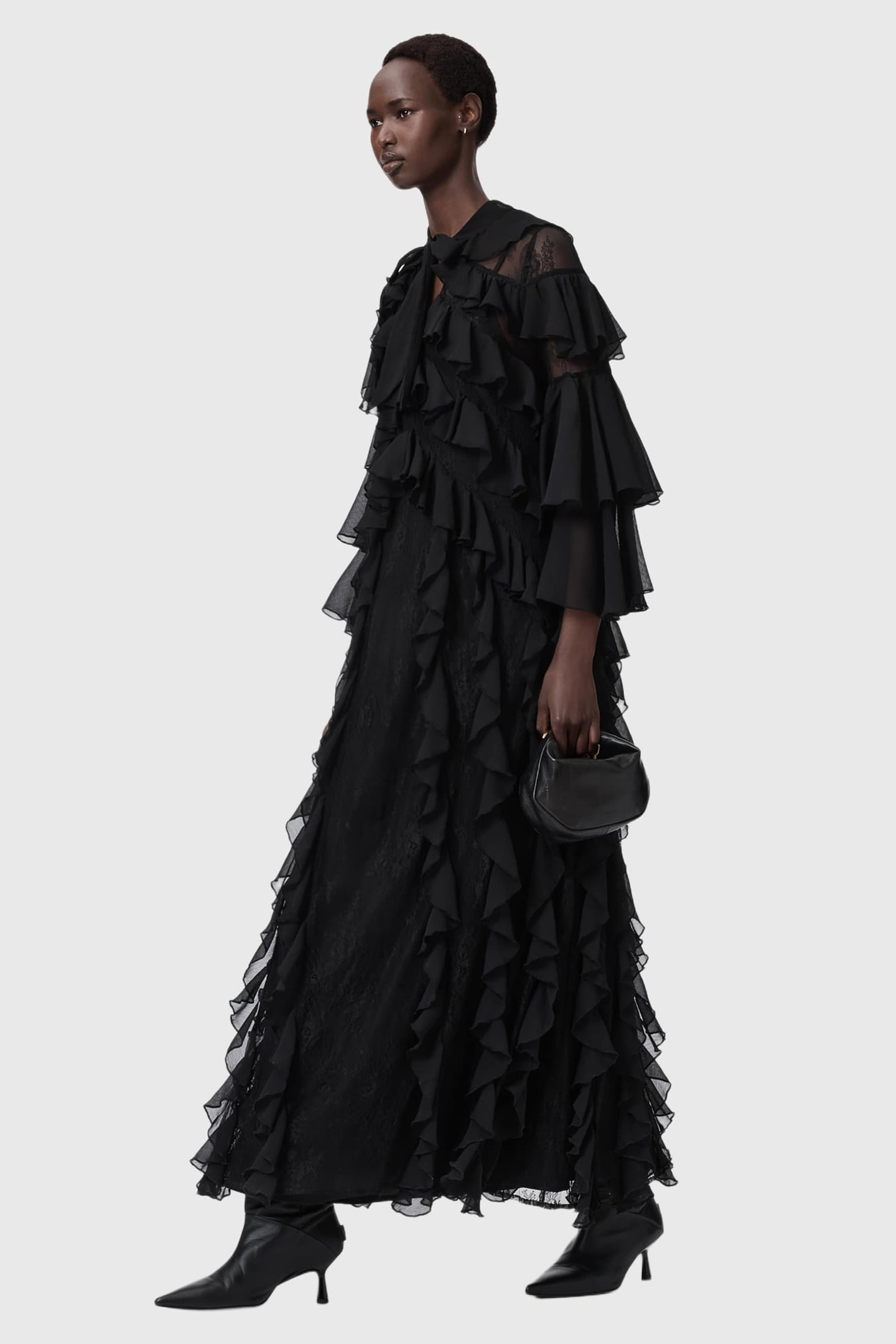 AMBI LACE MAXI DRESS BLACK 3
