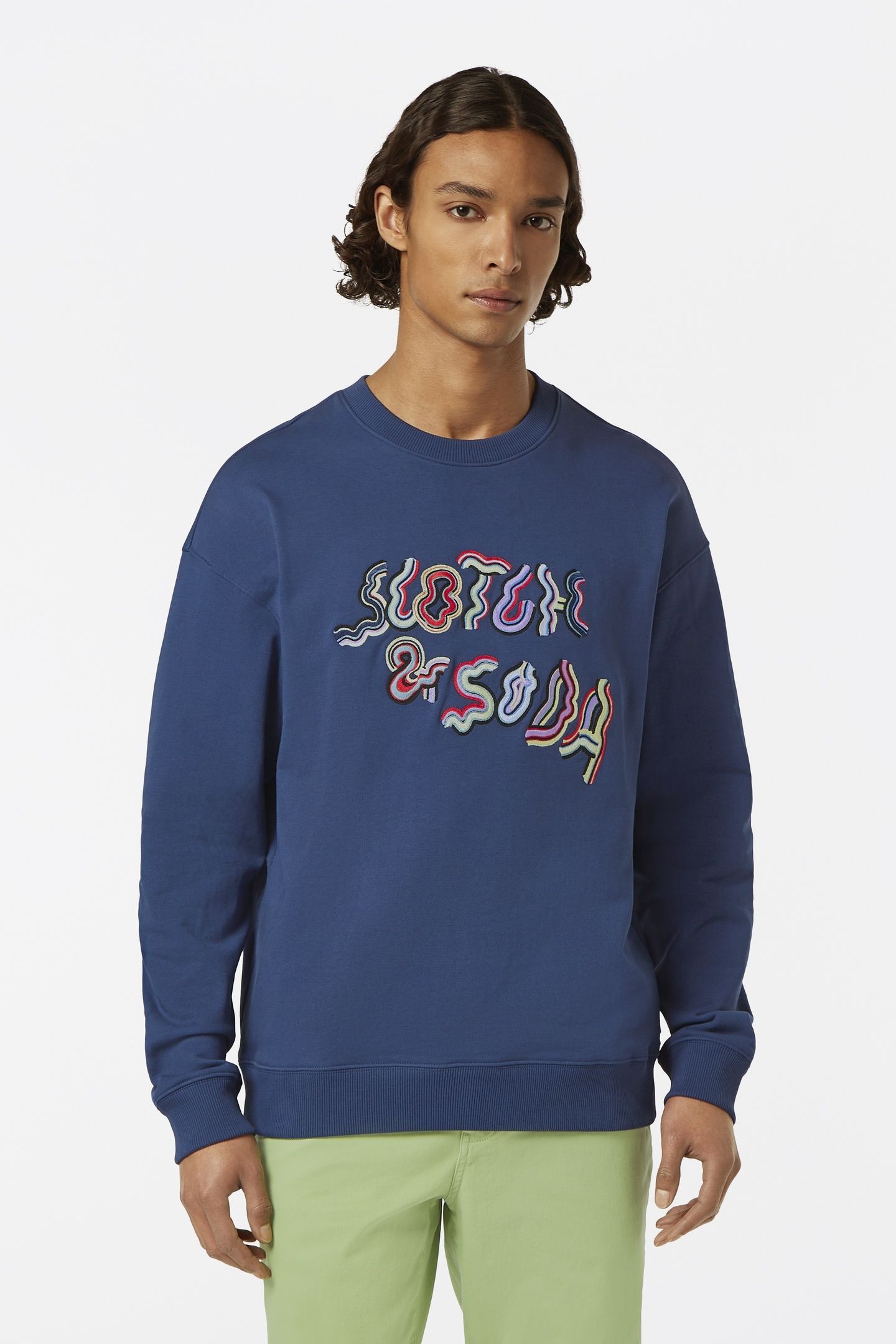 RELAXED-FIT EMBROIDERED SWEATSHIRT ATLANTIC BLUE 1