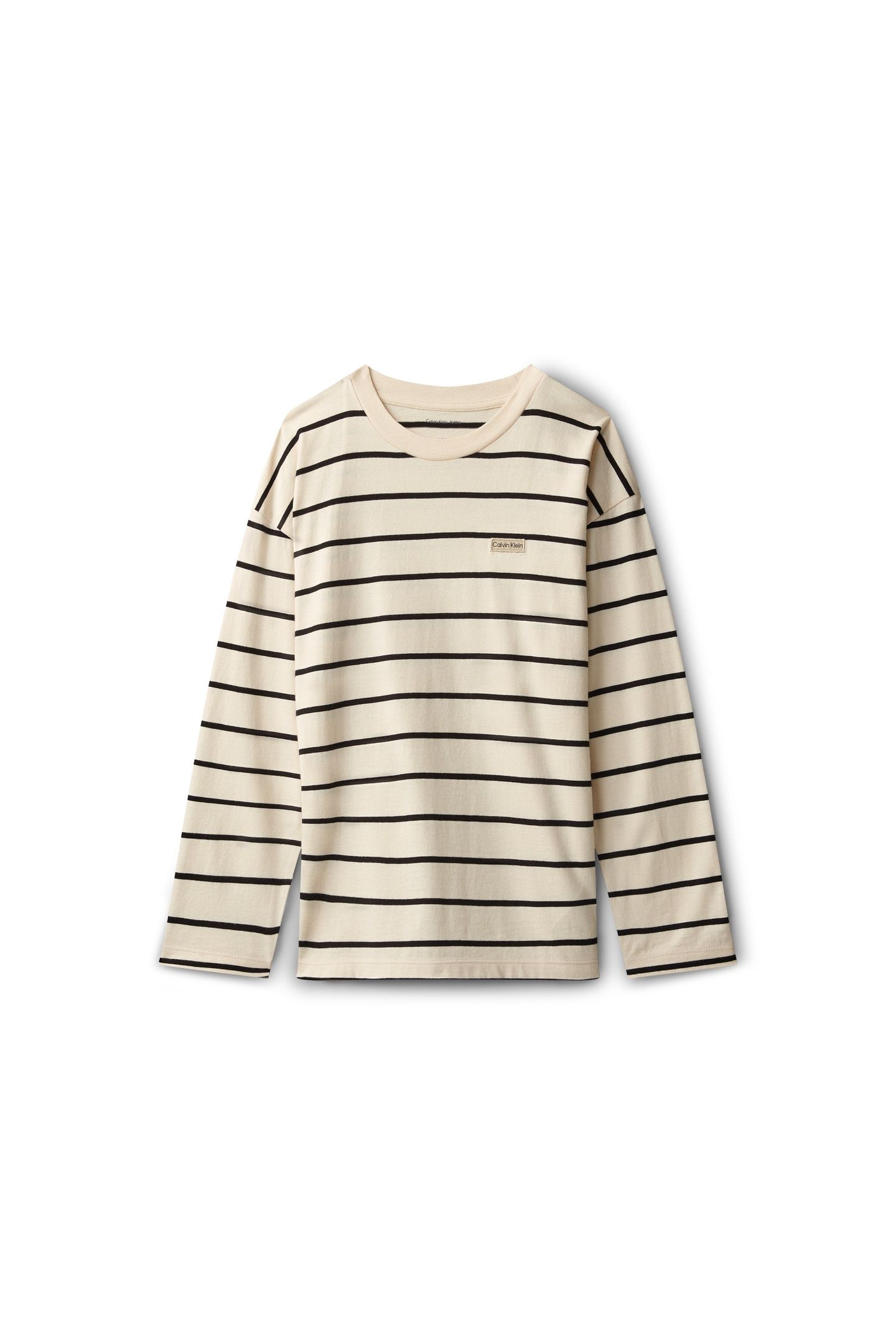 BOYS STRIPE T-SHIRT L/S WHITE GRAY/CK BLACK 4
