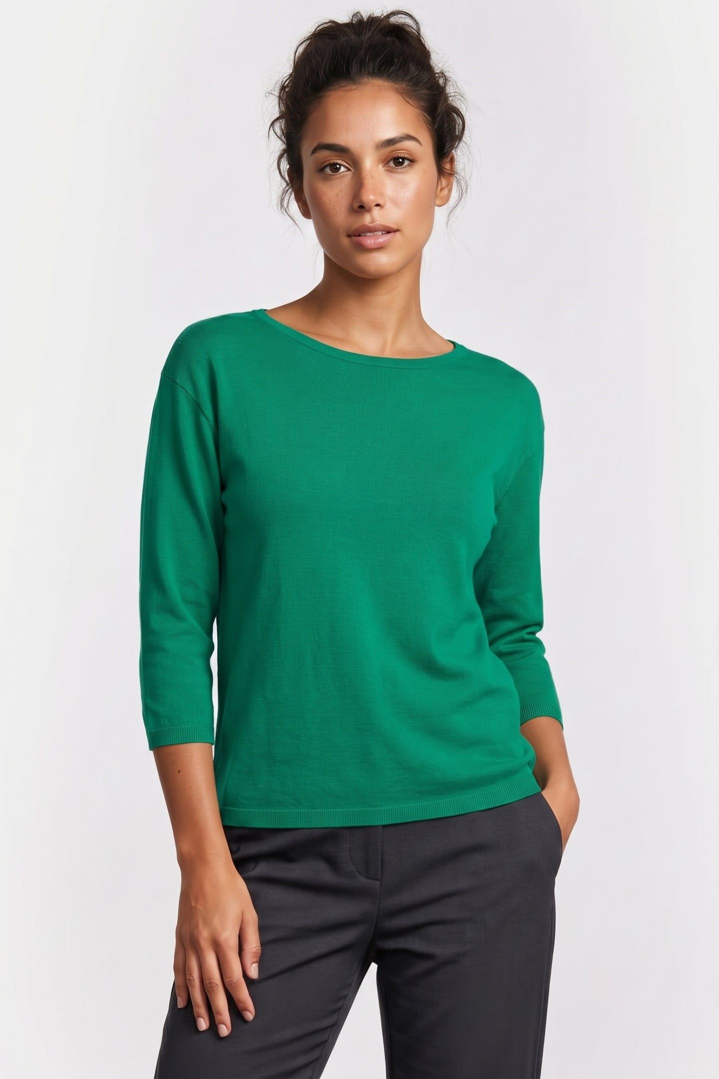 CREWNECK COTTON GREEN 1