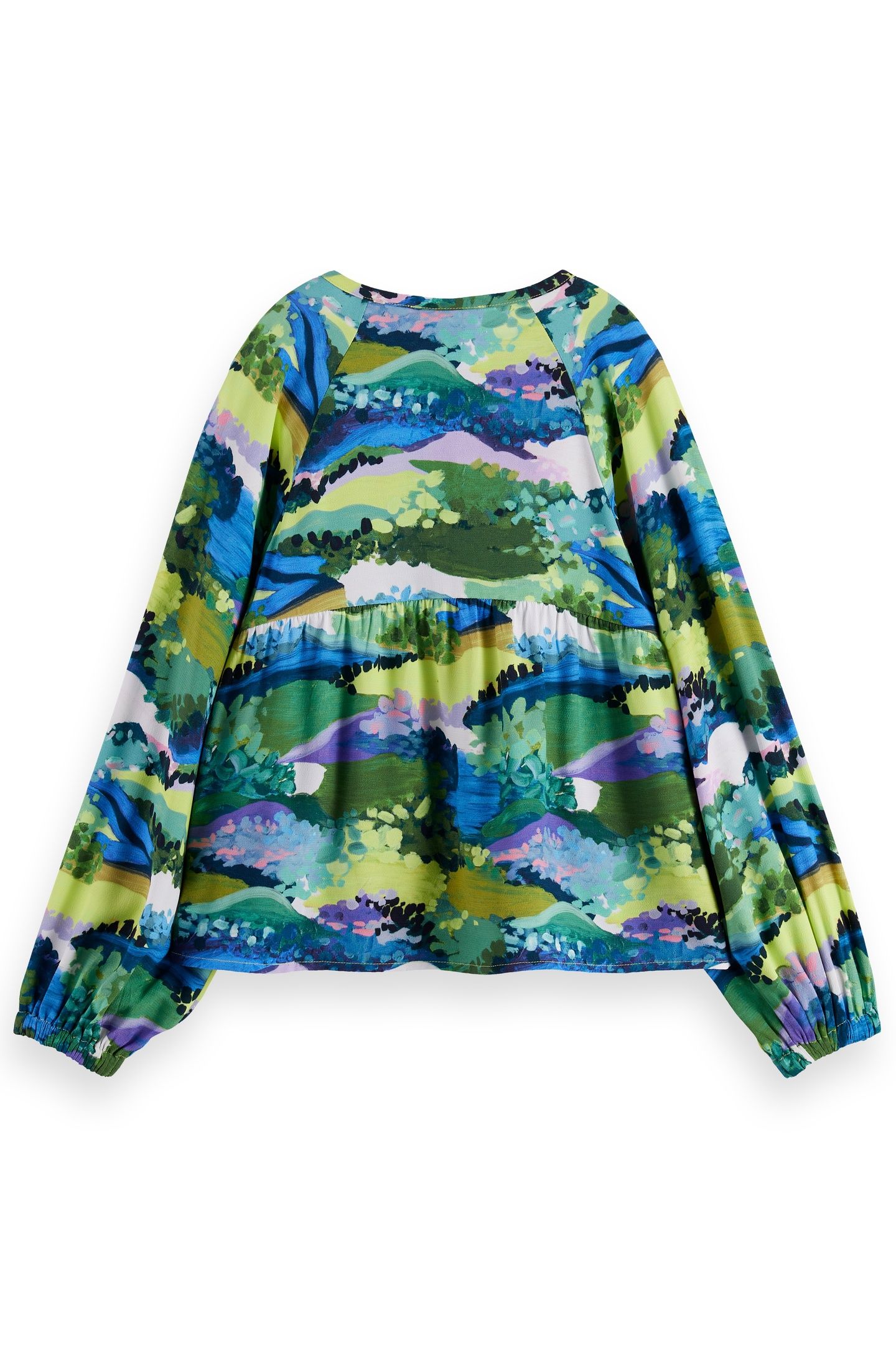 GIRL PRINTED VISCOSE TOP ARTY LANDSCAPE 2