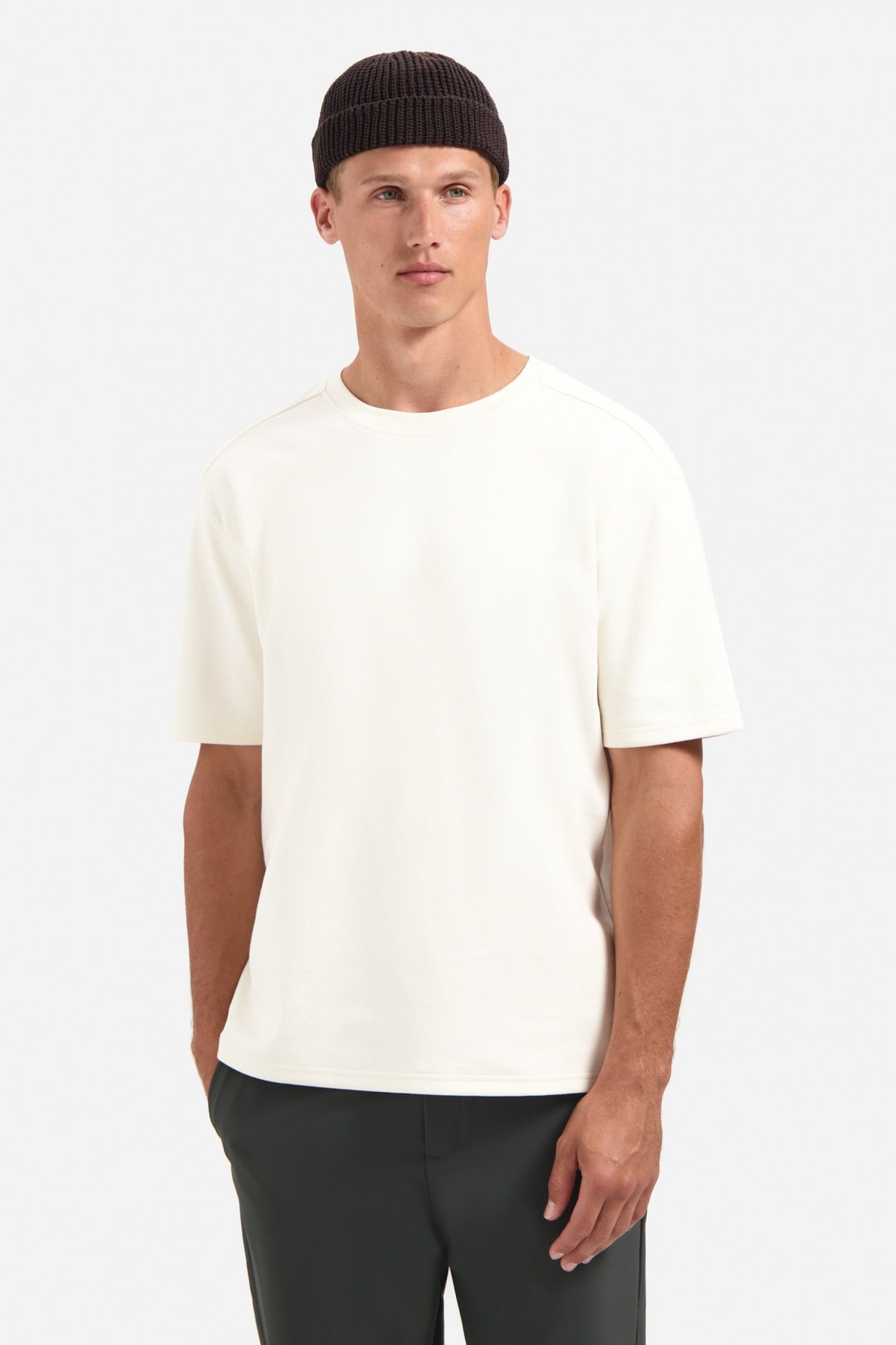 T-SHIRT CREWNECK SOLID HEAVY INTERLOCK OFFWHITE 2