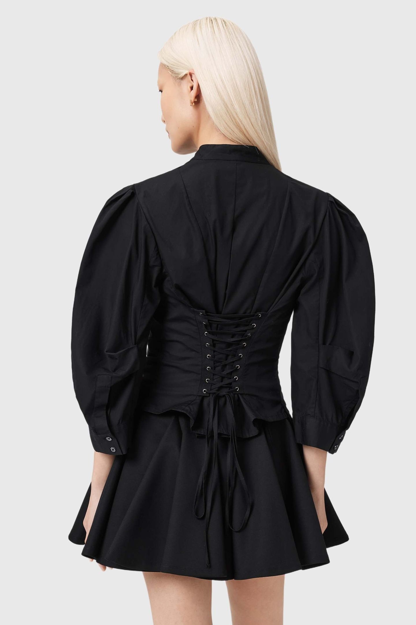 MAUD LACE UP SHIRT BLACK 4