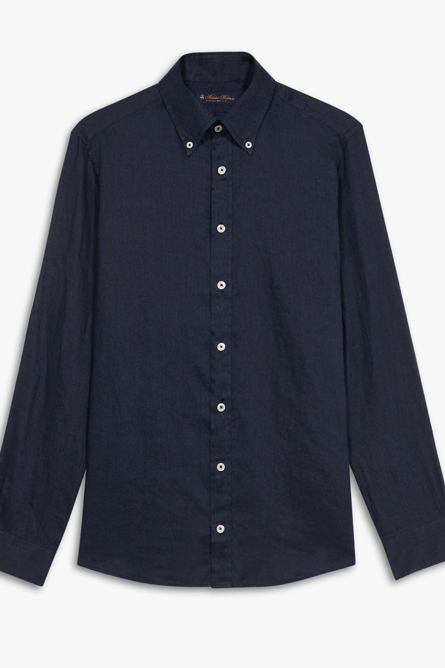 SLIM FIT LINEN BUTTON DOWN SHIRT NAVY 4
