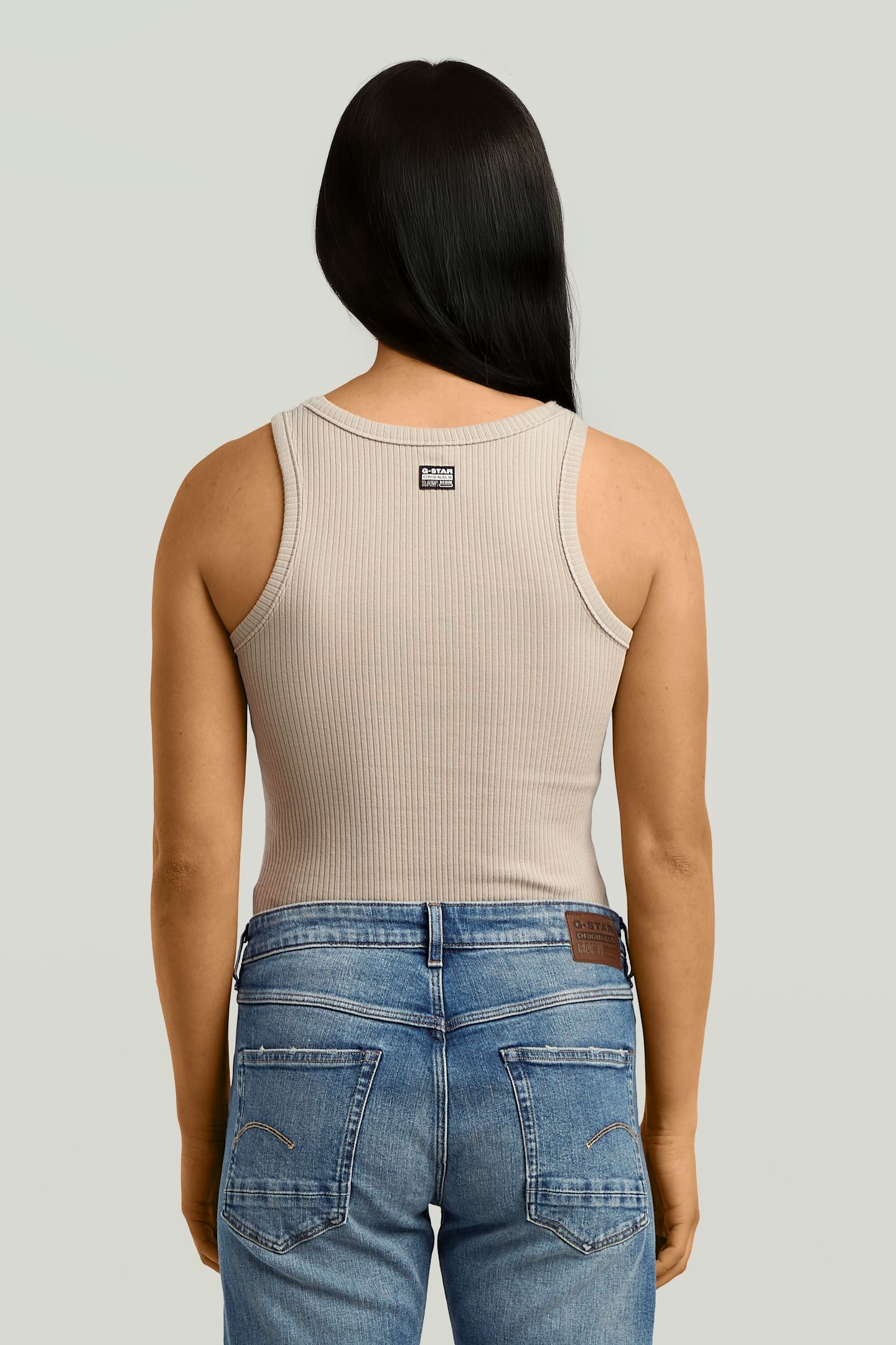 RIB TANKTOP BEIGE/KHAKI 2