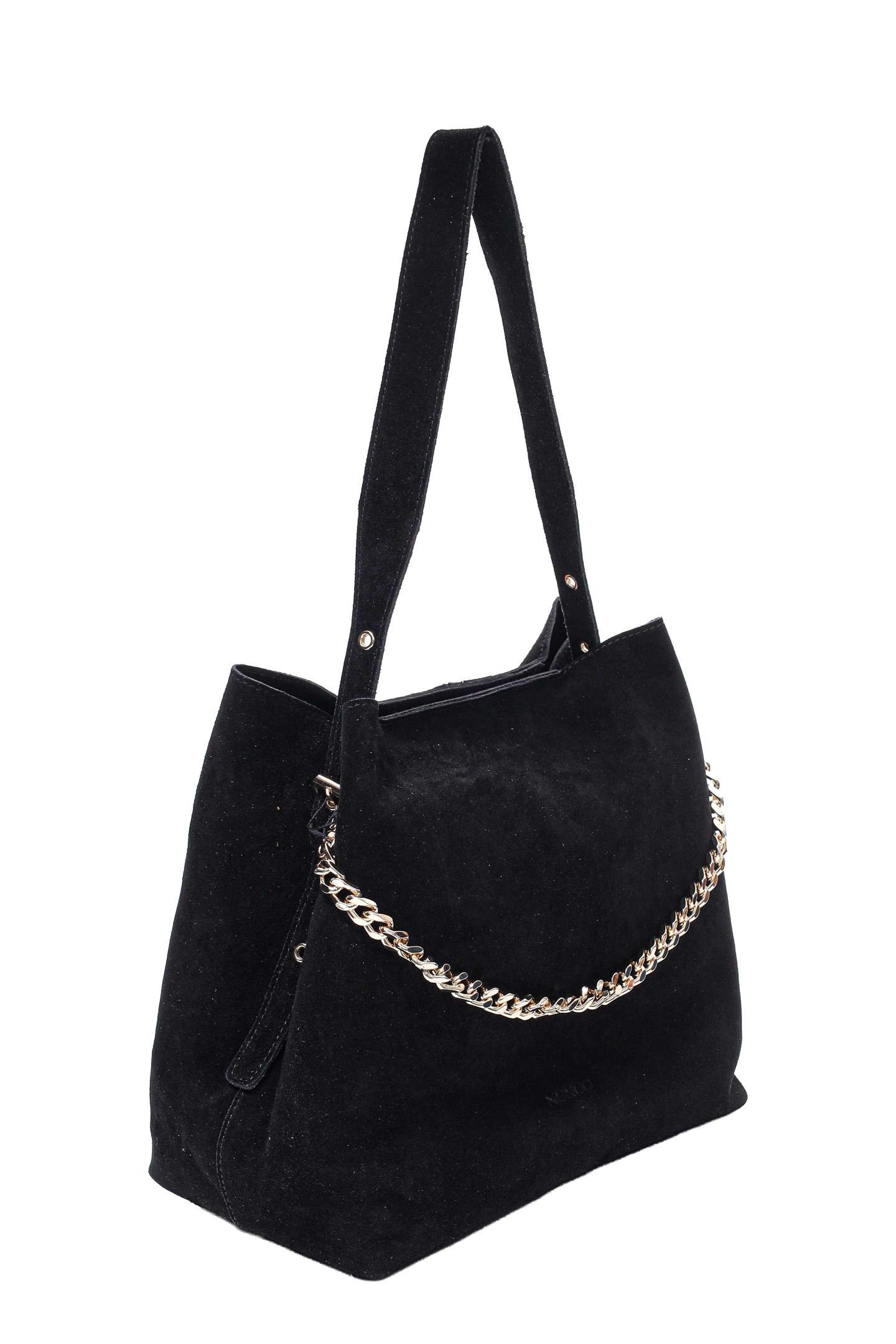 CHIARA SUEDE BLACK W. GOLD 2