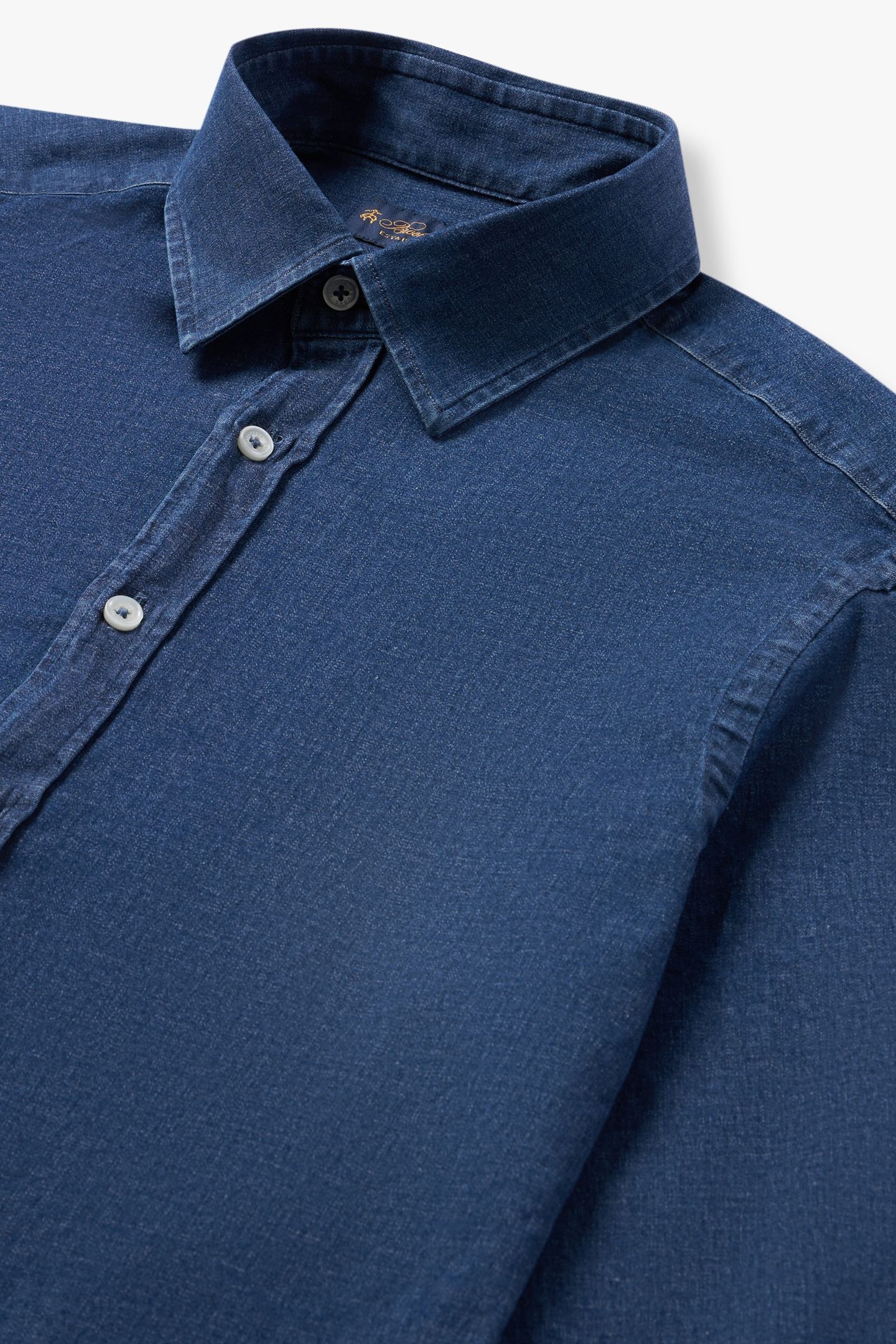CLASSIC COLLAR DENIM SHIRT BLUE 4