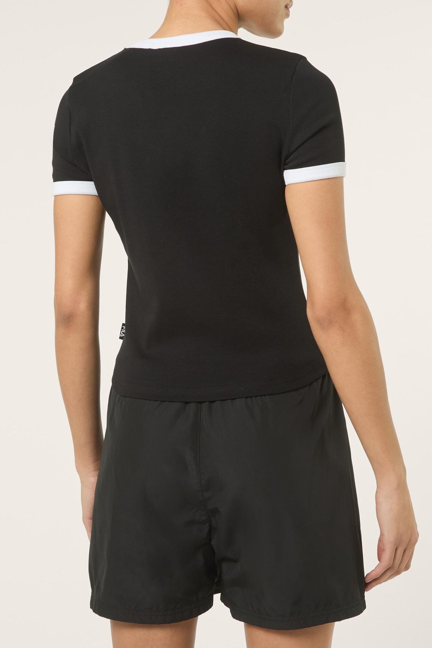 CERCINA SLIM LOGO RINGER BABY TEE BLACK-BRIGHT WHITE 3