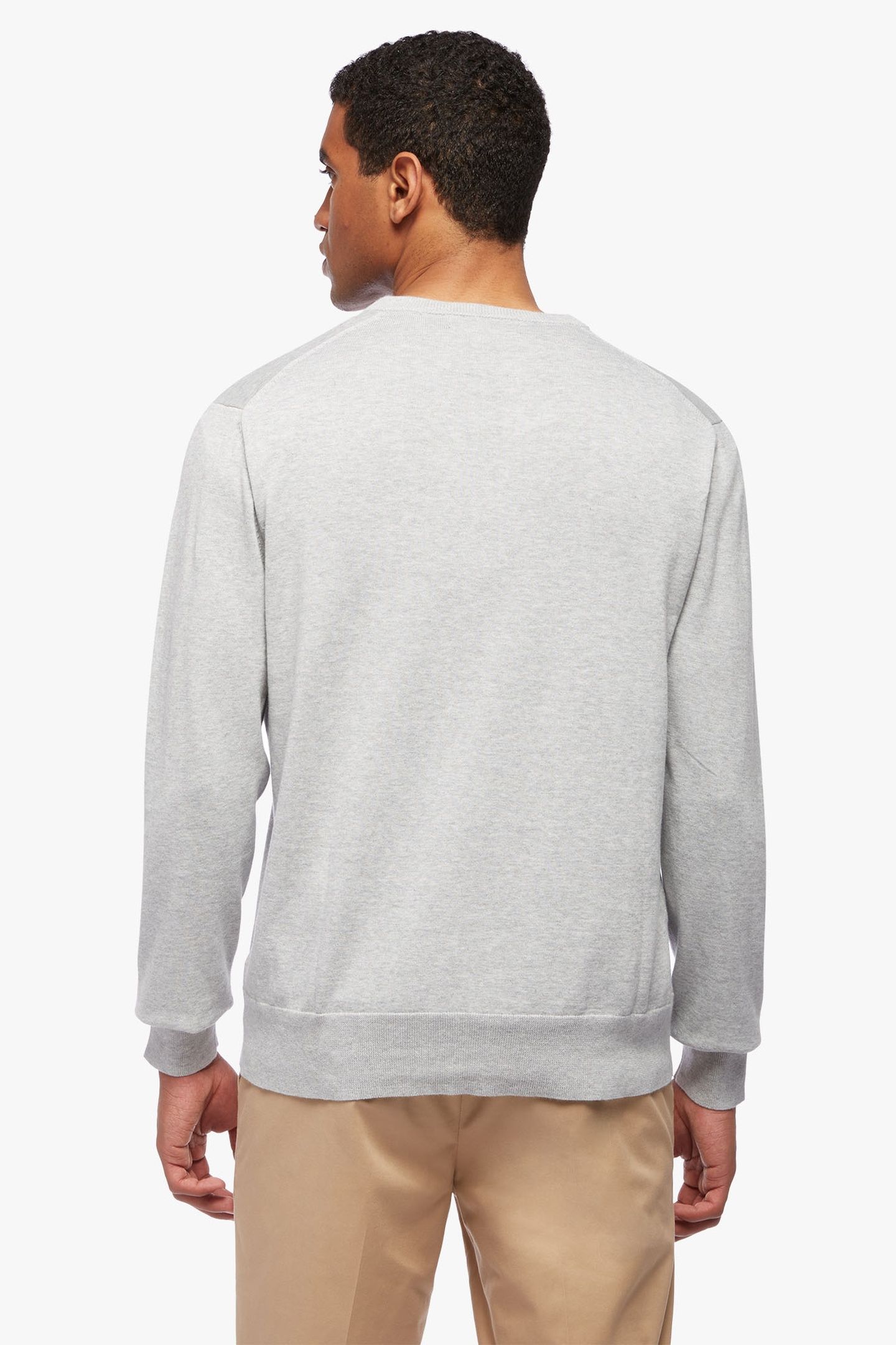 SUPIMA COTTON V-NECK SWEATER GREY 3