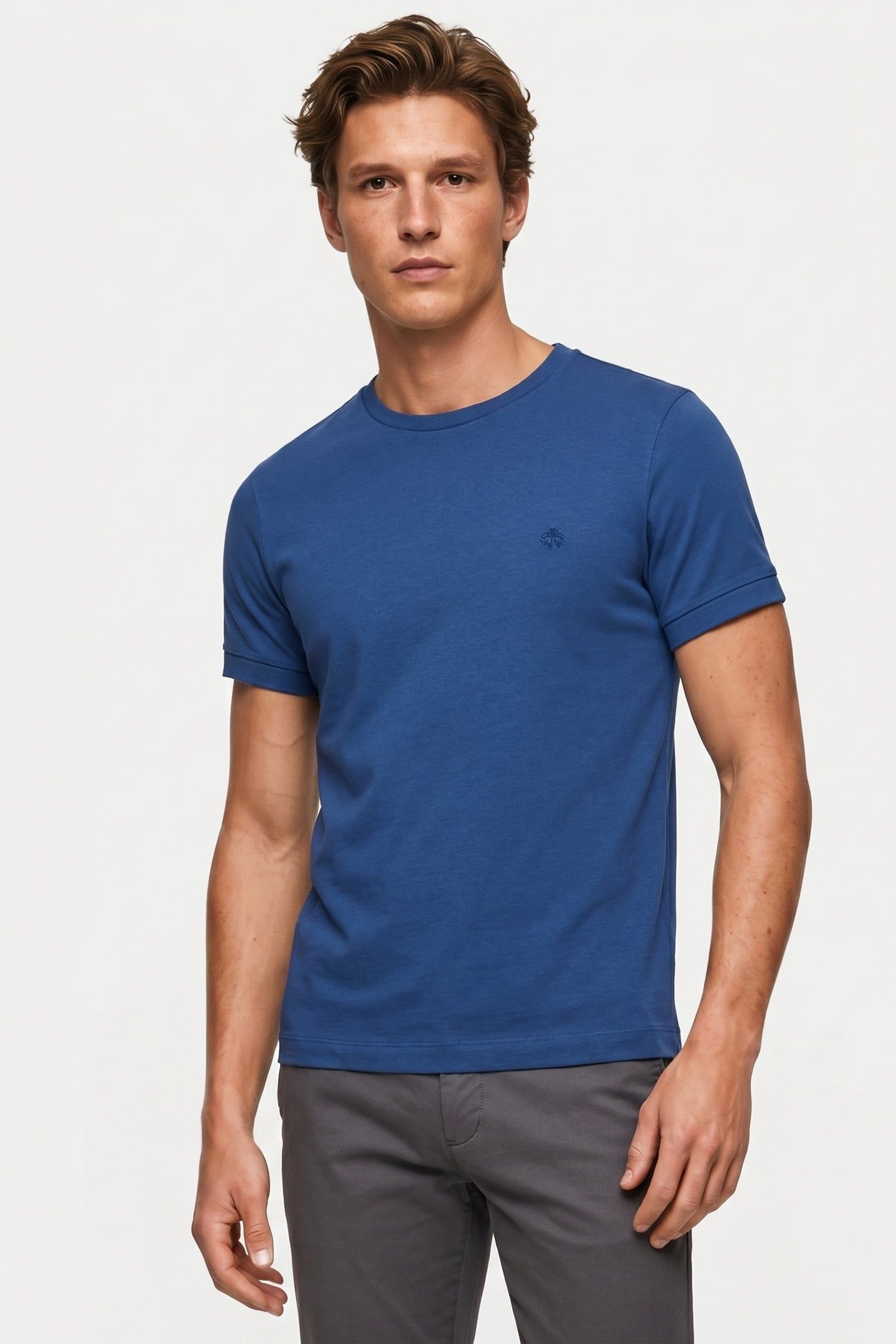 PLAIN T-SHIRT INDIGO COTTON INDIGO 1