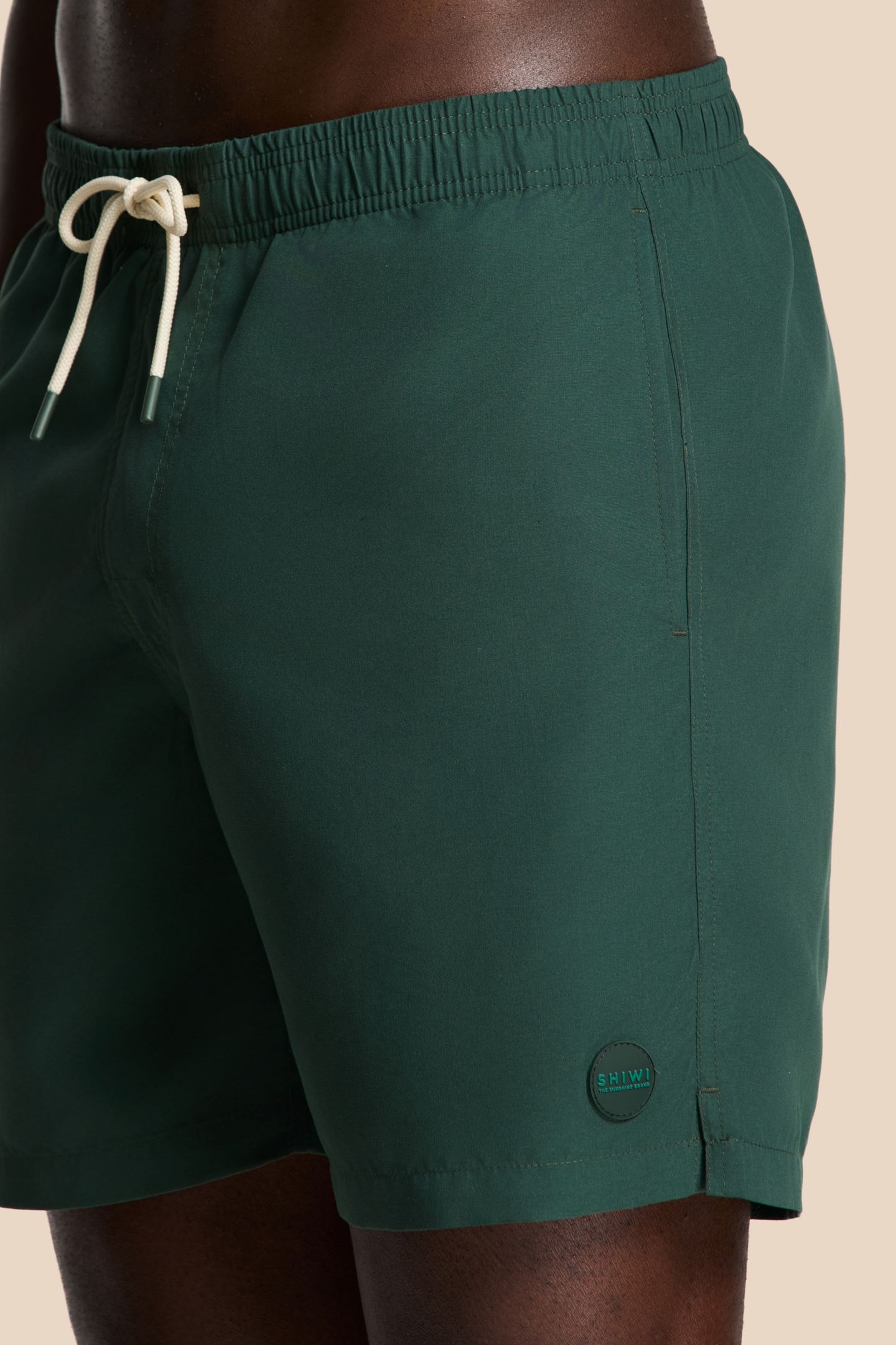MEN MIKE SWIM SHORTS 7 INCH SOLID GREEN LEAF 5