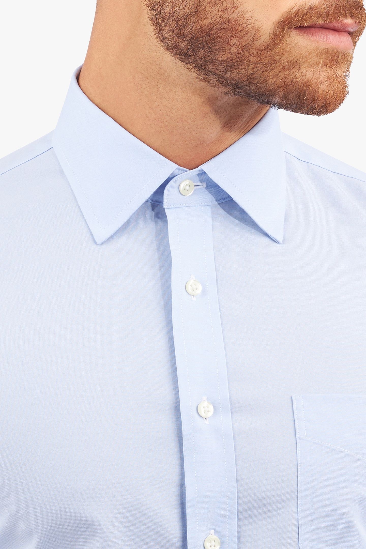 SLIM FIT NON-IRON STRETCH COTTON SHIRT WITH AINSLEY COLLAR L 6