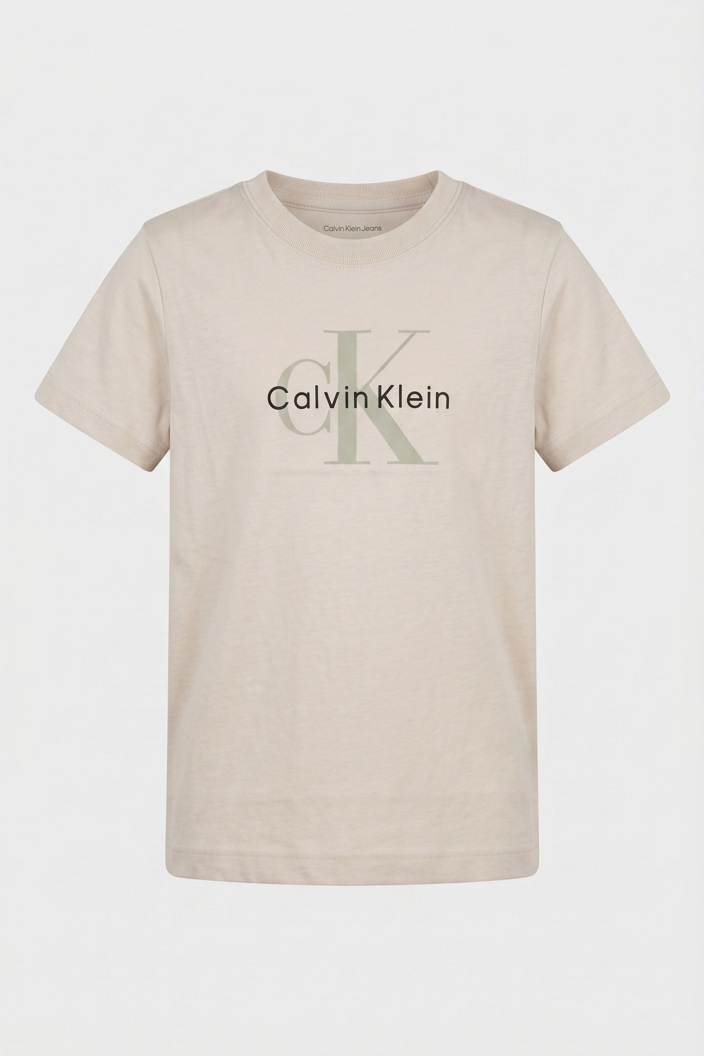 UNISEX CK MONOGRAM SS T-SHIRT WHITECAP GRAY 2