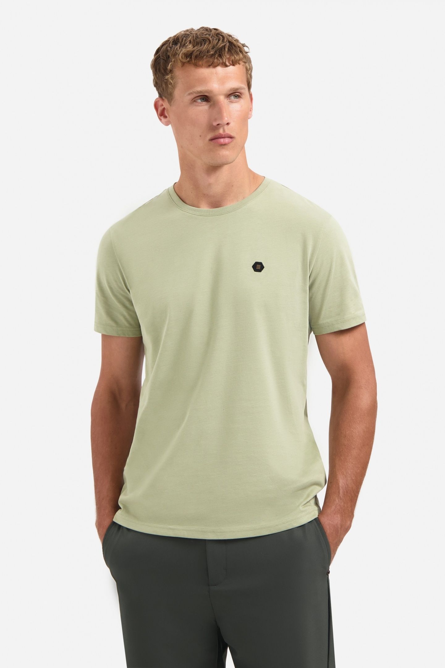 T-SHIRT CREWNECK PEACHED LIGHT MOSS 2