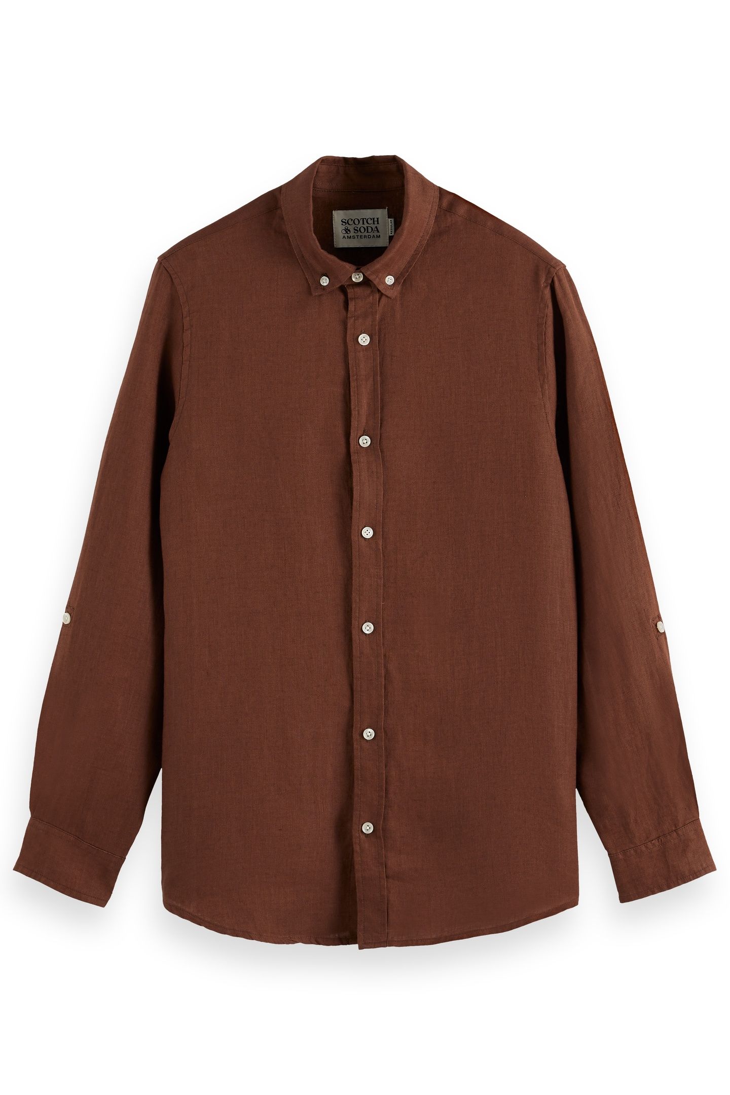 SEASONAL CORE - REGULAR FIT LINEN SHIRT COLD BREW 5
