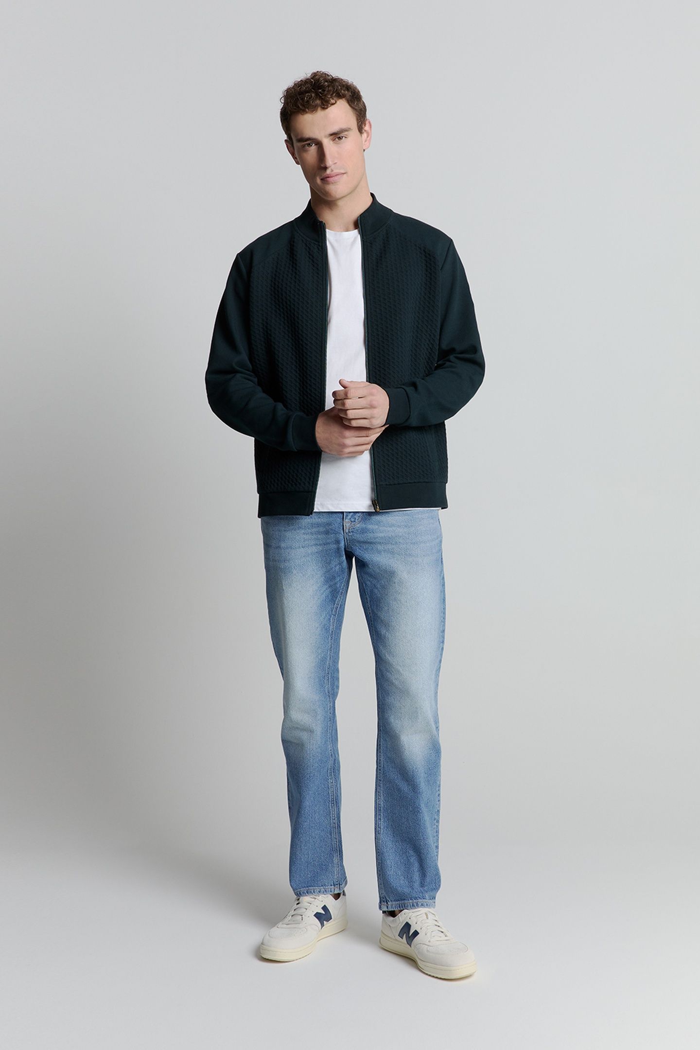 SWEATER FULL ZIPPER JACQUARD MIX NIGHT 1