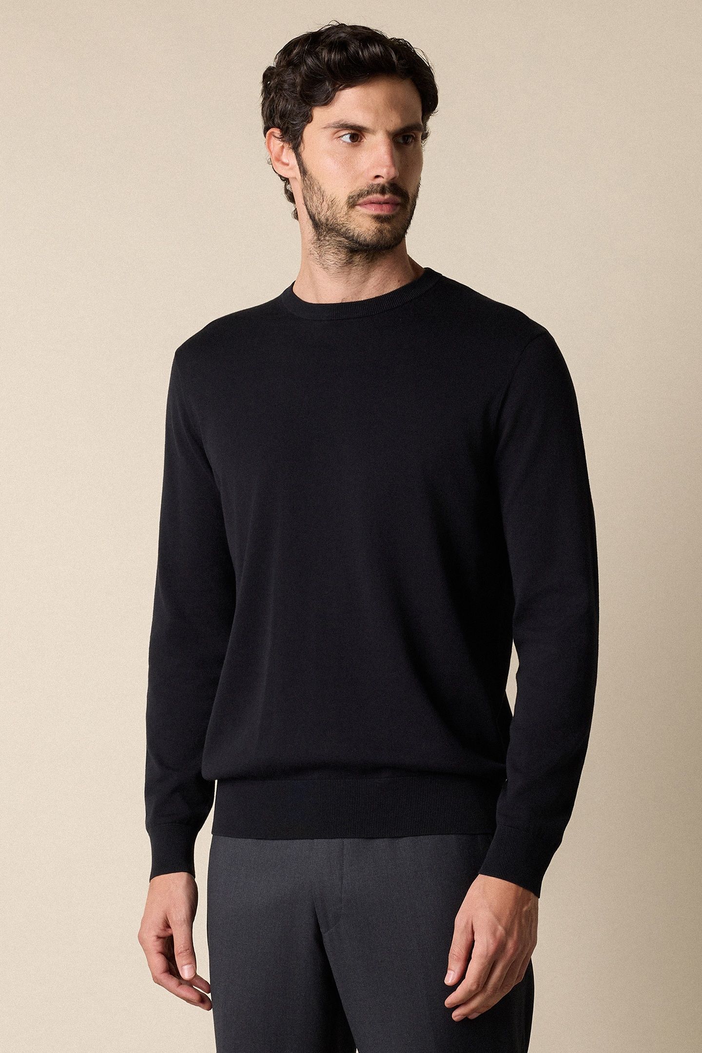 COTTON CREWNECK BLACK 1