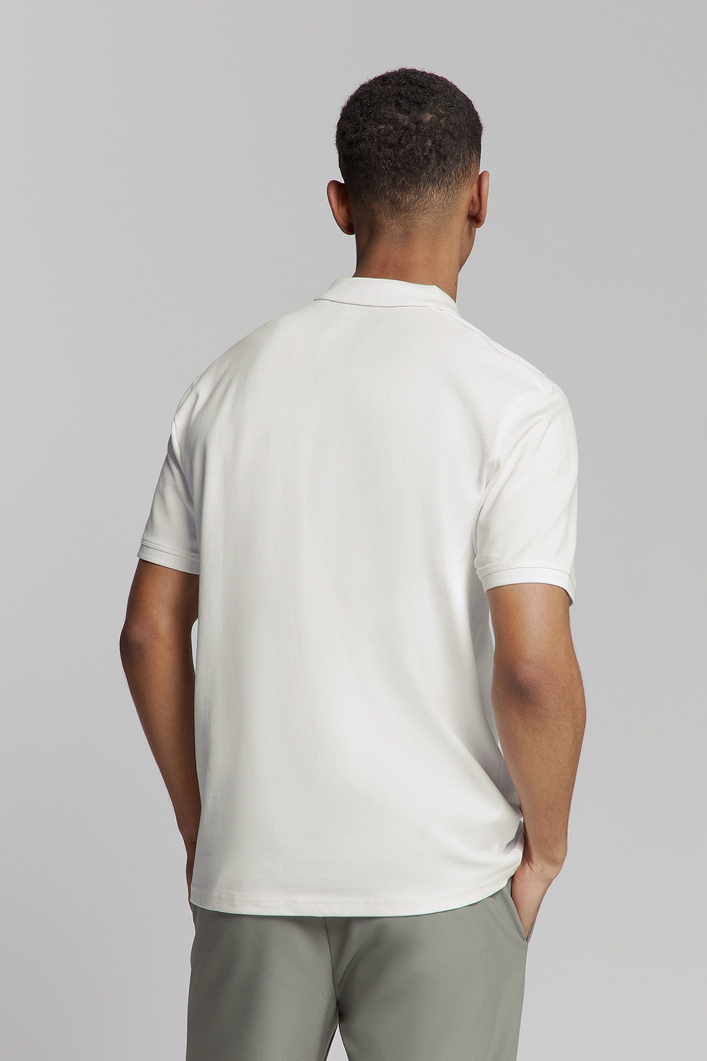 POLO PIQUE SOLID STRETCH WHITE 3