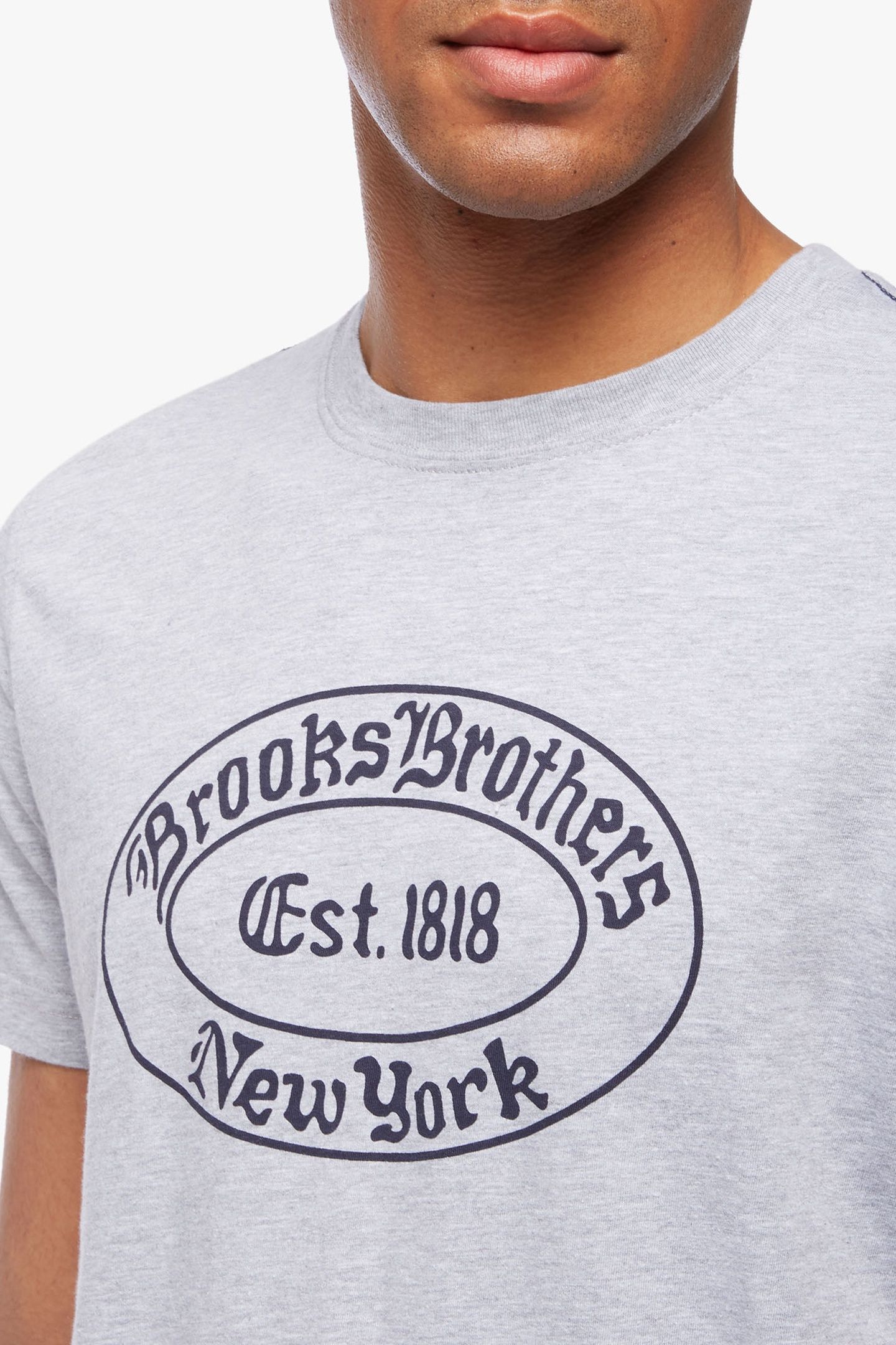 BROOKS BROTHERS LABEL GRAPHIC T-SHIRT MEDIUM GREY 5