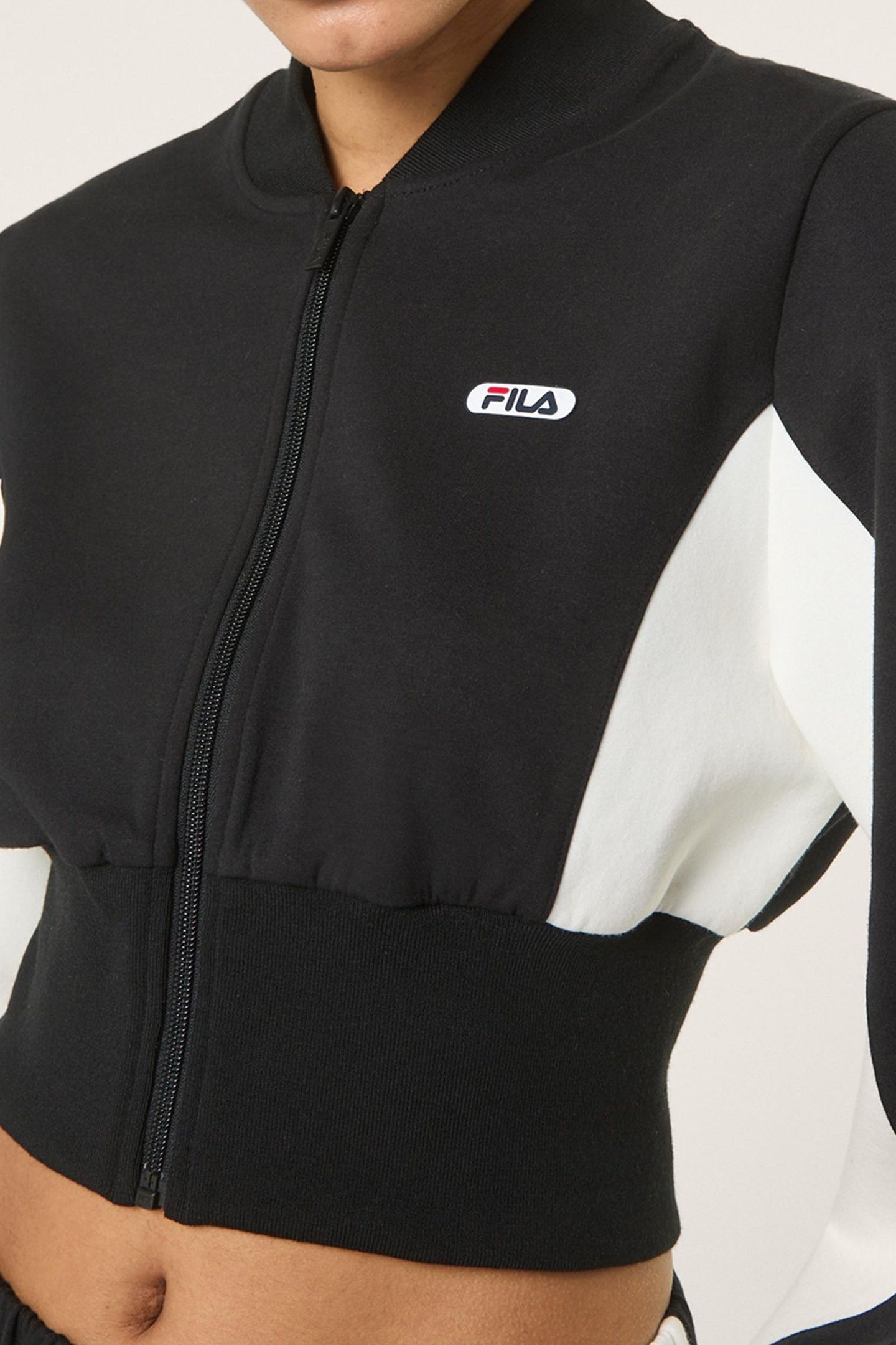 LECORE CROPPED HIGH RIB SCUBA TRACK JACKET BLACK-EGRET 6