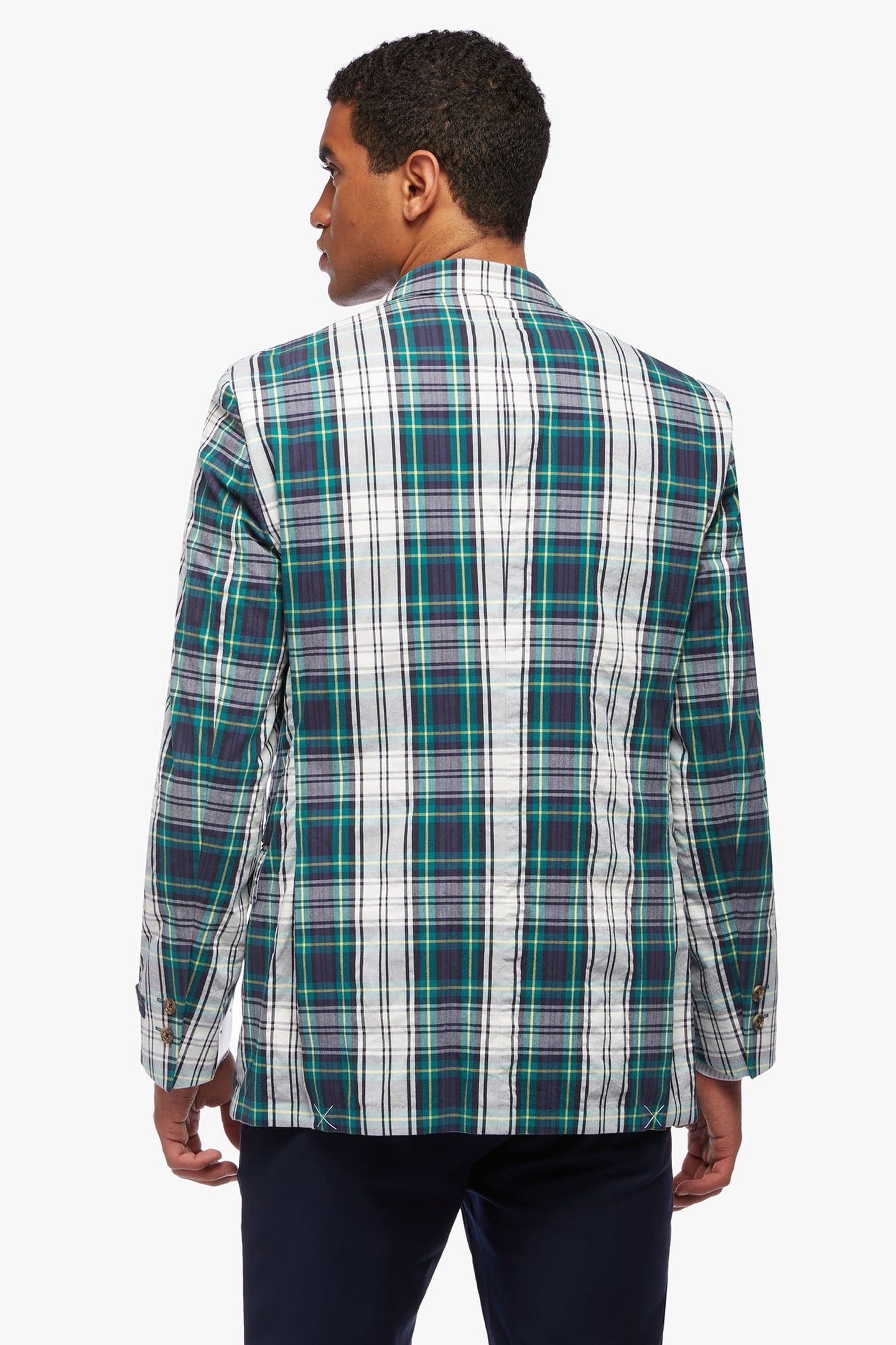 REGENT CLASSIC-FIT MADRAS SPORT COAT OPEN GREEN 3