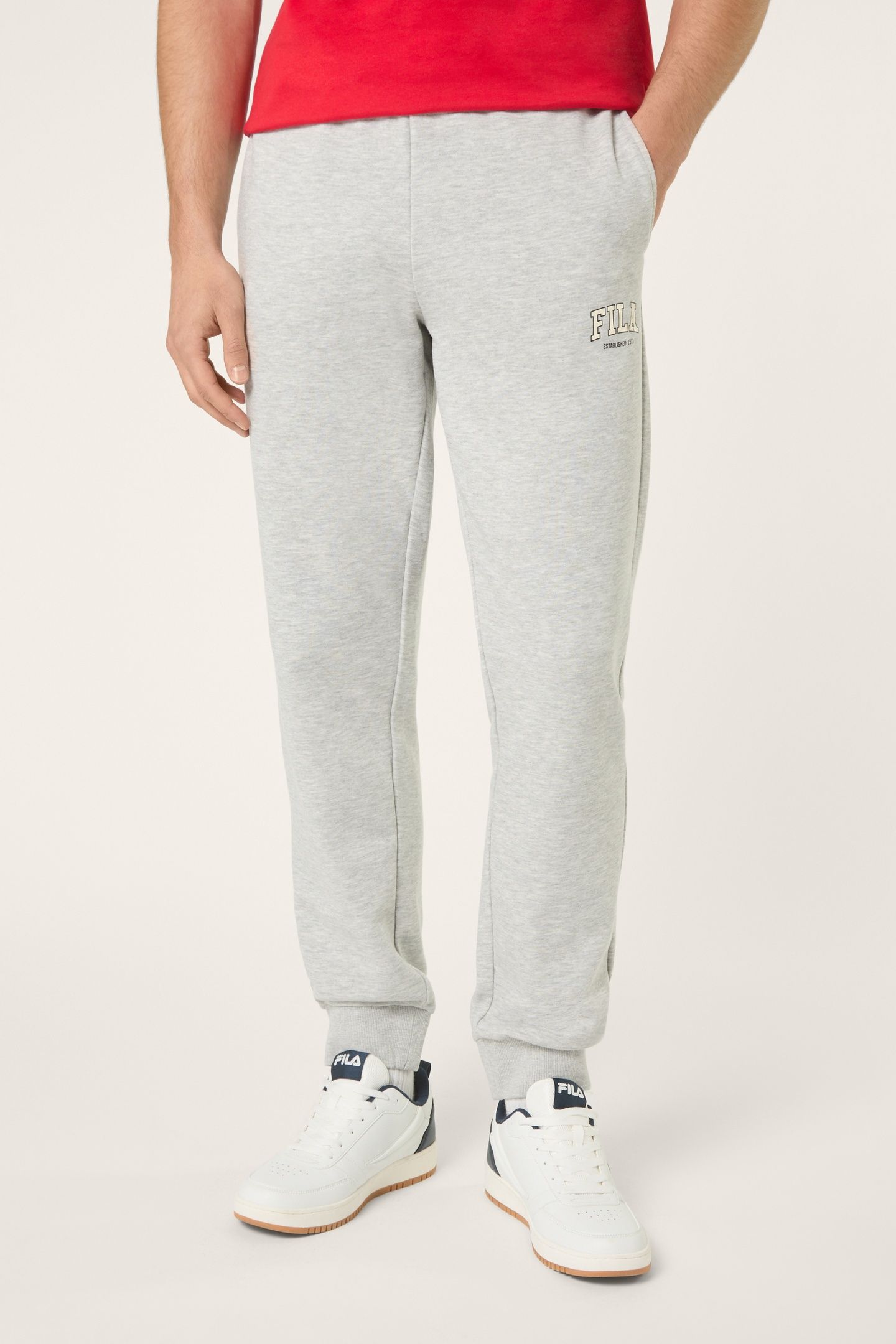 RIFREDI REGULAR GRAPHIC SWEATPANTS LIGHT GREY MELANGE 1