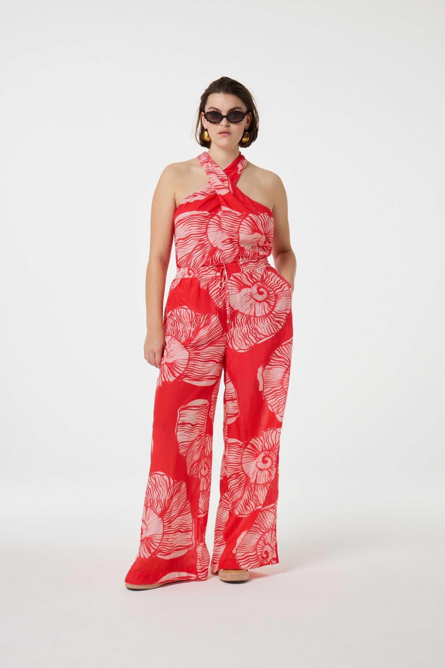 BRENT TROUSERS WARM WHITE/TROPICAL 1