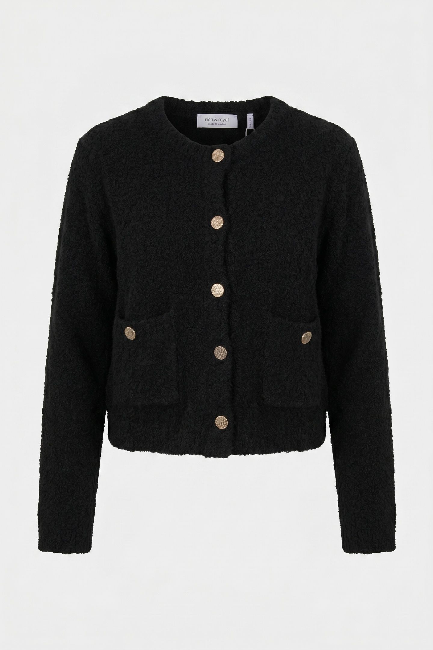CREW NECK CARDIGAN BOUCLÉ BLACK 3