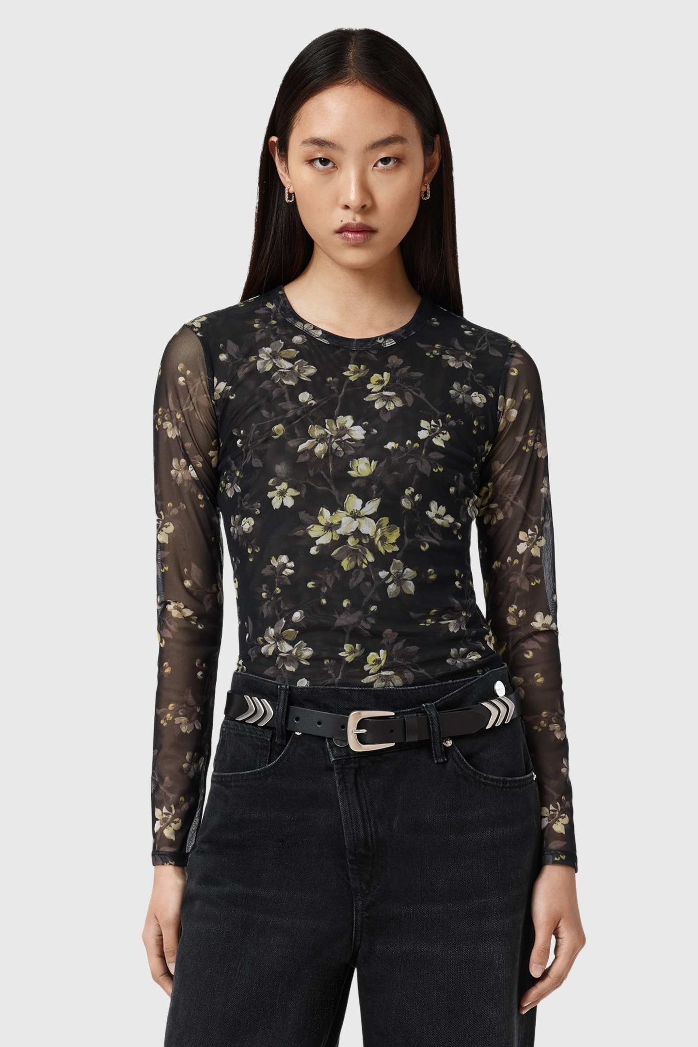 ELLIE MESH LS TEE VINE BLACK 3